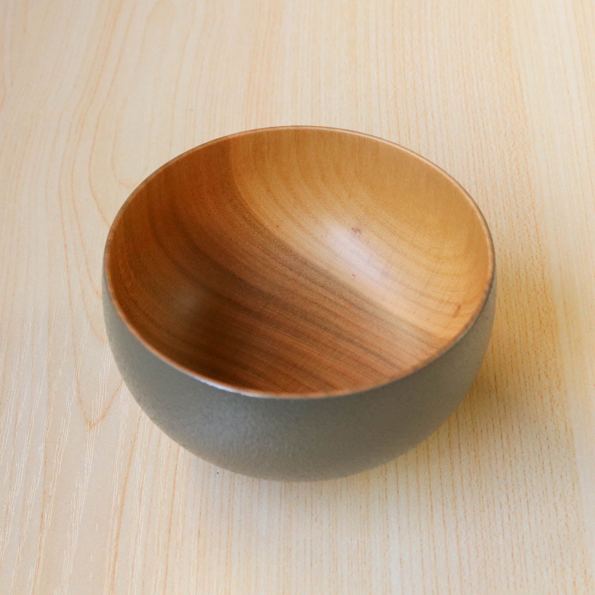 山中漆器 子供用食器 | しらさぎ椀S sibo | 桜 ナチュラル×グレー | 白鷺木工