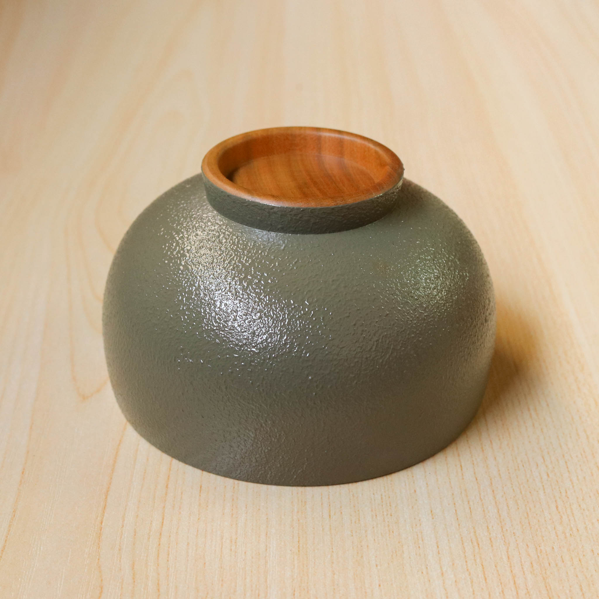 山中漆器 子供用食器 | しらさぎ椀S sibo | 桜 ナチュラル×グレー | 白鷺木工