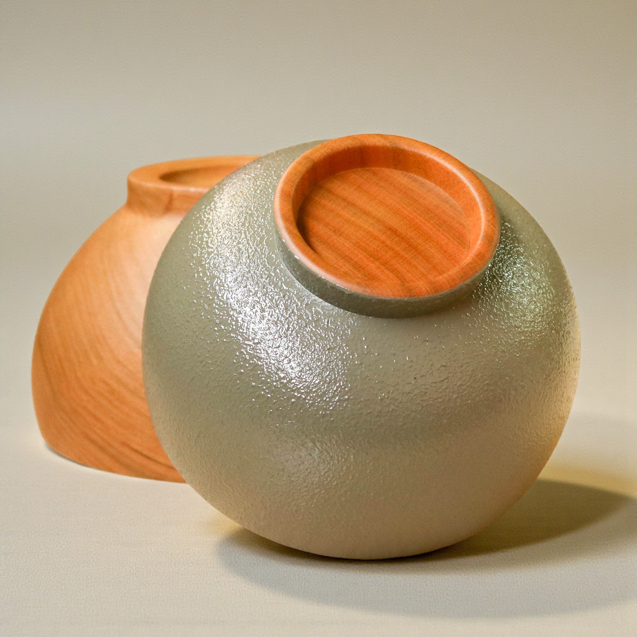 山中漆器 子供用食器 | しらさぎ椀S sibo | 桜 ナチュラル×グレー | 白鷺木工