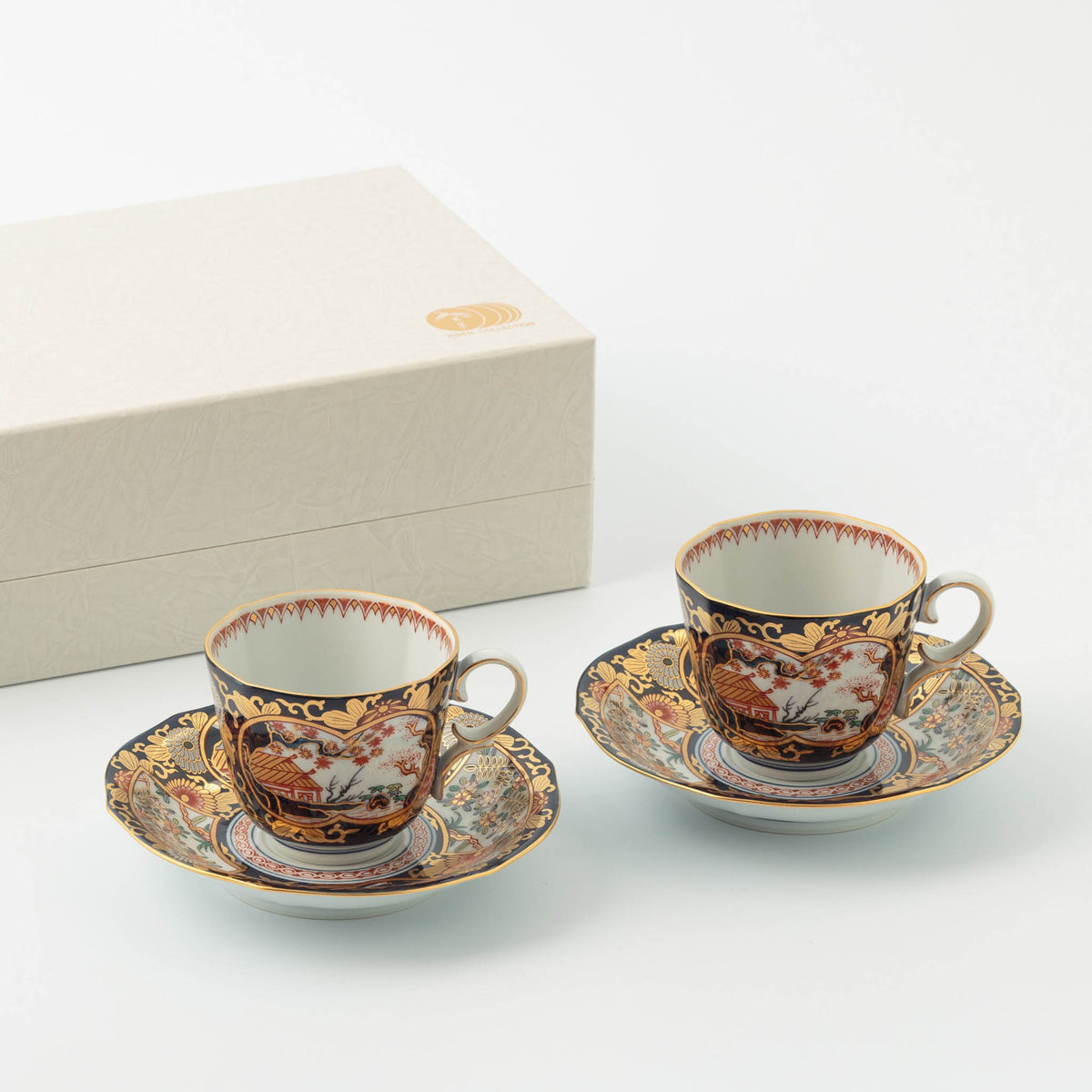 有田焼 | コーヒー碗皿 2客セット | 琳派 古伊万里様式 | 賞美堂