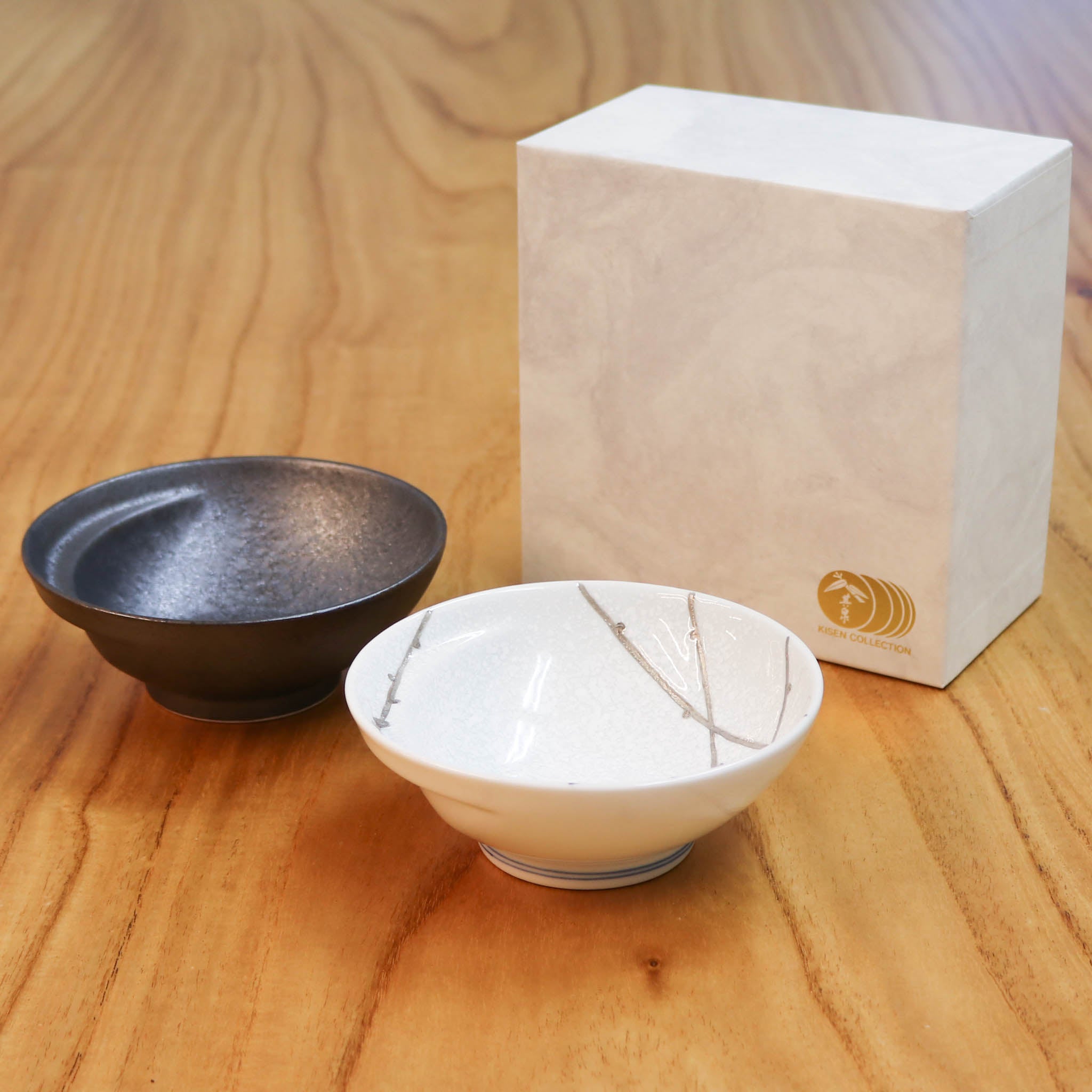 有田焼 | お鍋の取り皿 Cacomi 2枚セット | 樹氷・結晶(黒) | 賞美堂