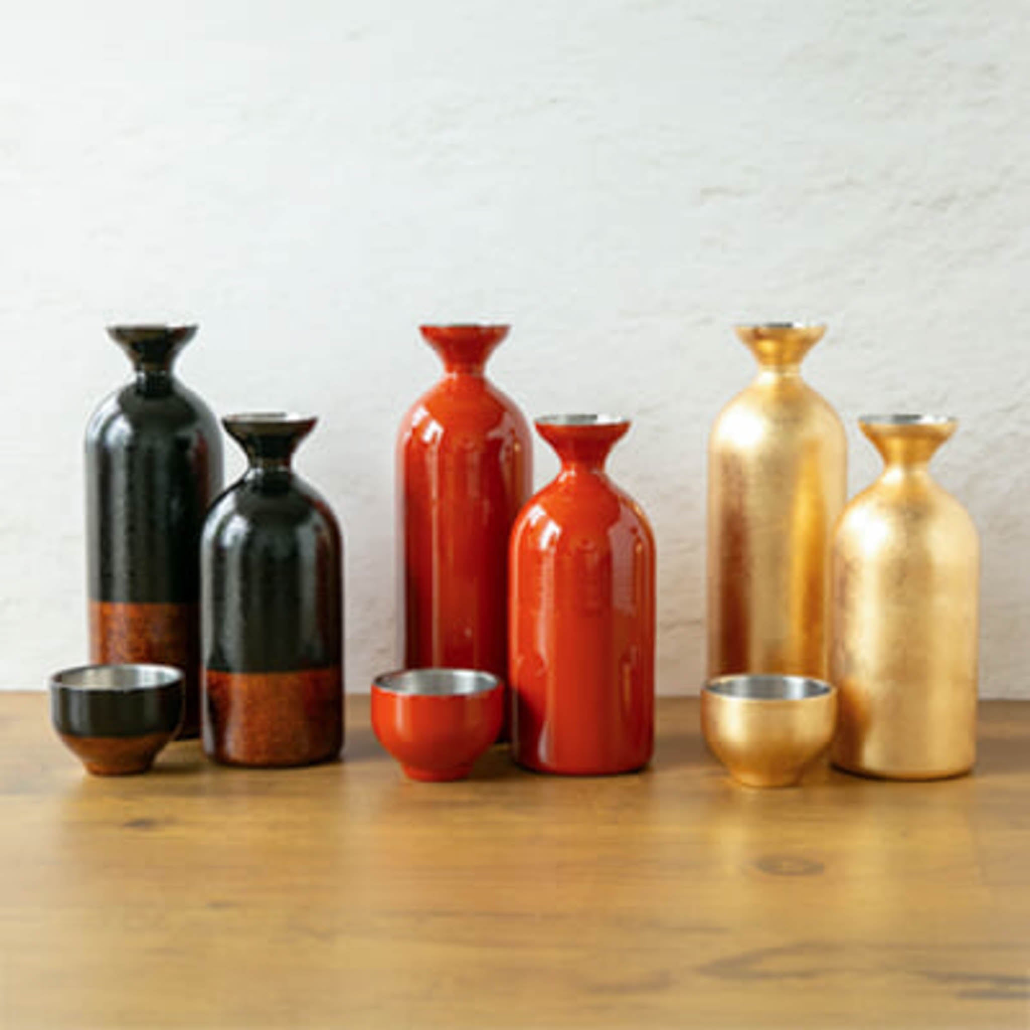 酒器セット | 漆磨 SHI-MOA | 日の和 二重ぐい呑+徳利1.5L | アルチザン