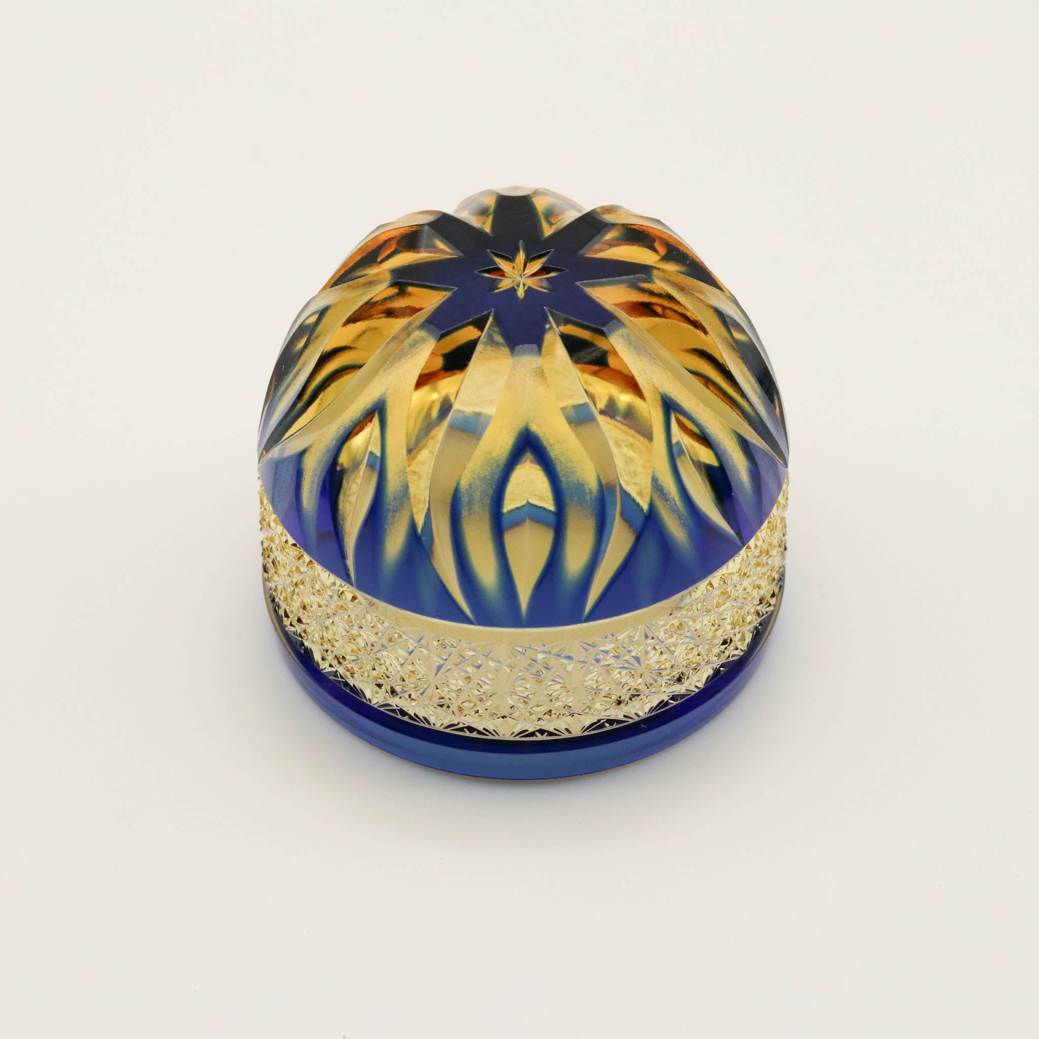 江戸切子 ぐい呑み | hibana 火華 | 琥珀 瑠璃 | haku硝子