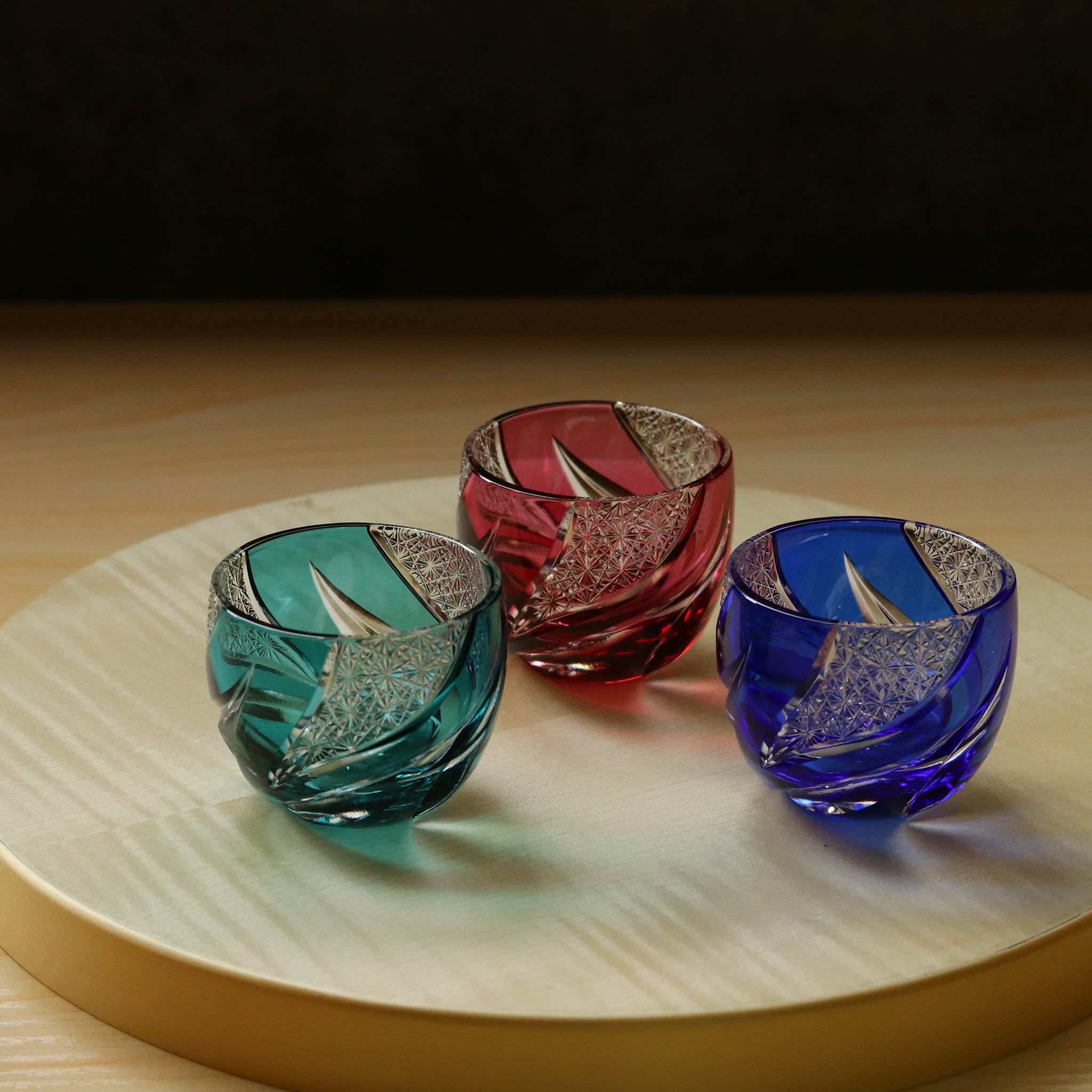 江戸切子 ぐい呑み | homura 焔 | 瑠璃 | haku硝子