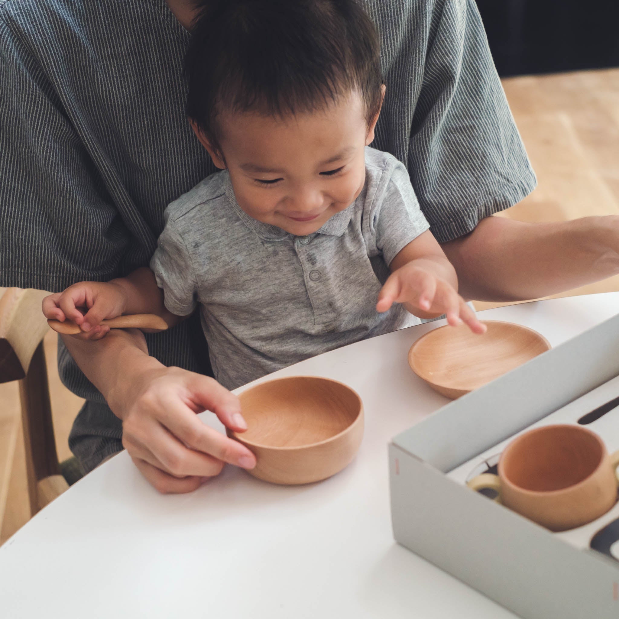 山中漆器 離乳食食器 | ギフト4点セット | ナチュラル | KIKKI
