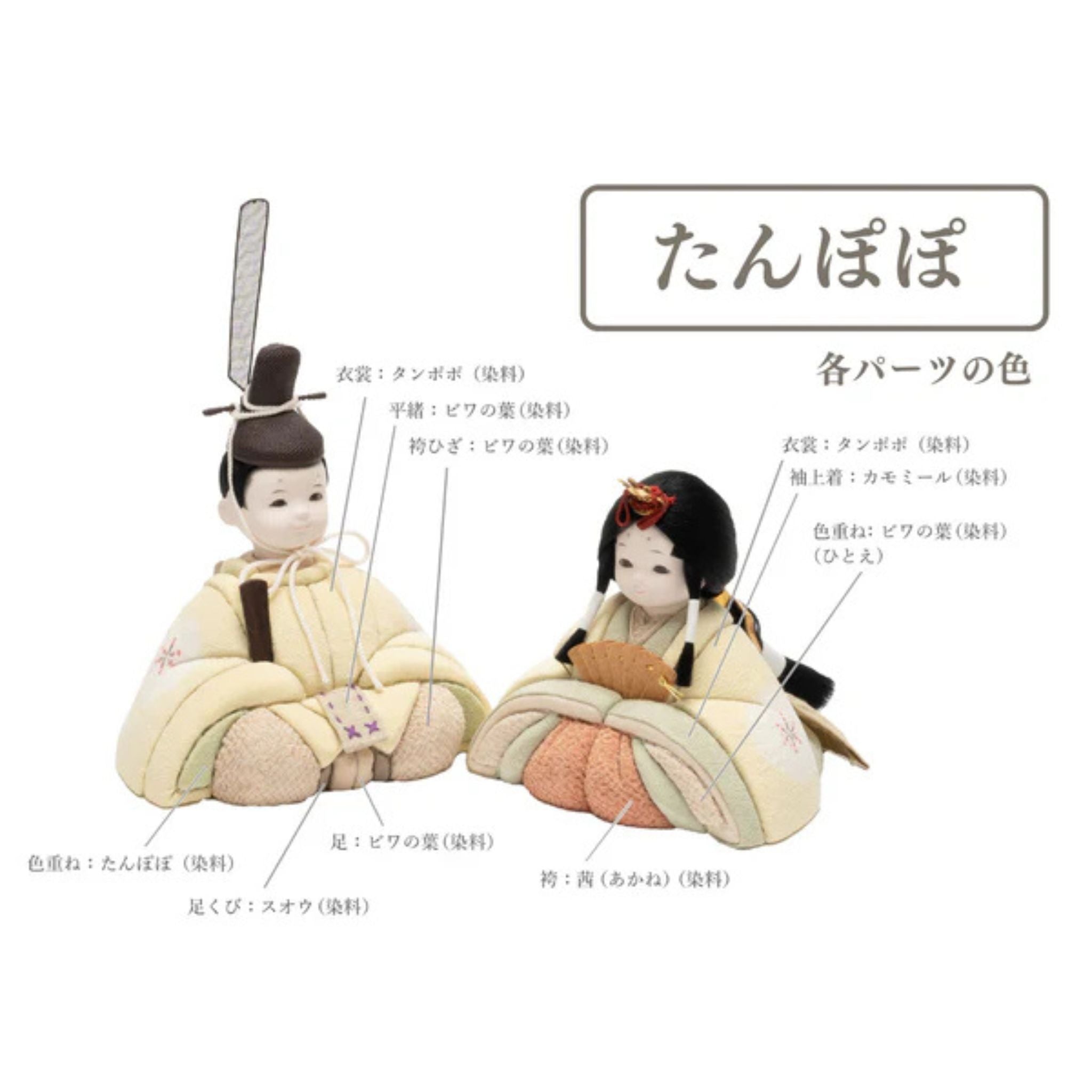雛人形 | 草木染正絹手描き絵 | たんぽぽ | 工房 縫nui