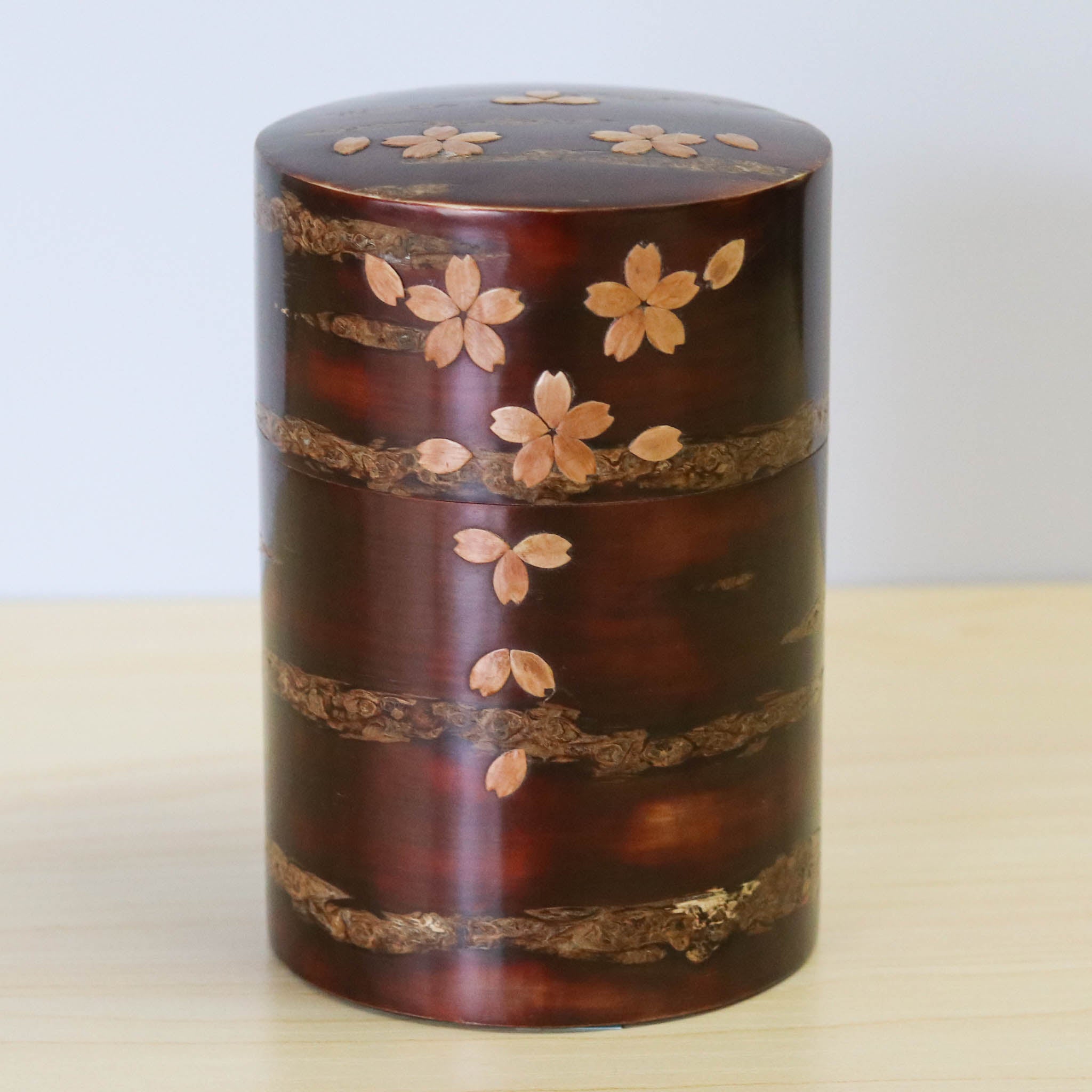 樺細工 茶筒 | 総皮茶筒 | 散花 大 | 角館伝四郎