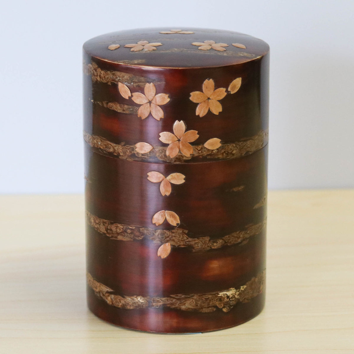 樺細工 茶筒 | 総皮茶筒 | 散花 大 | 角館伝四郎