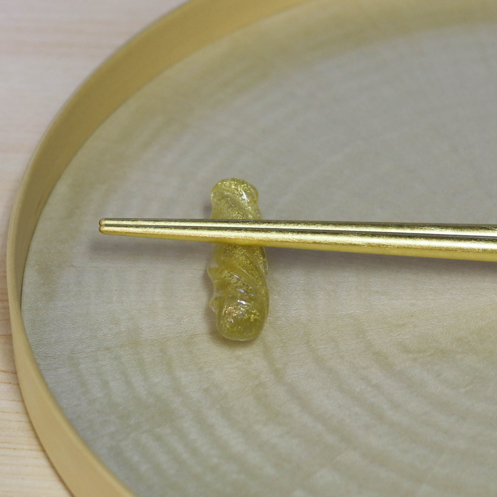 金沢金箔 | ガラス箸置 5個セット | ねじり | 箔座