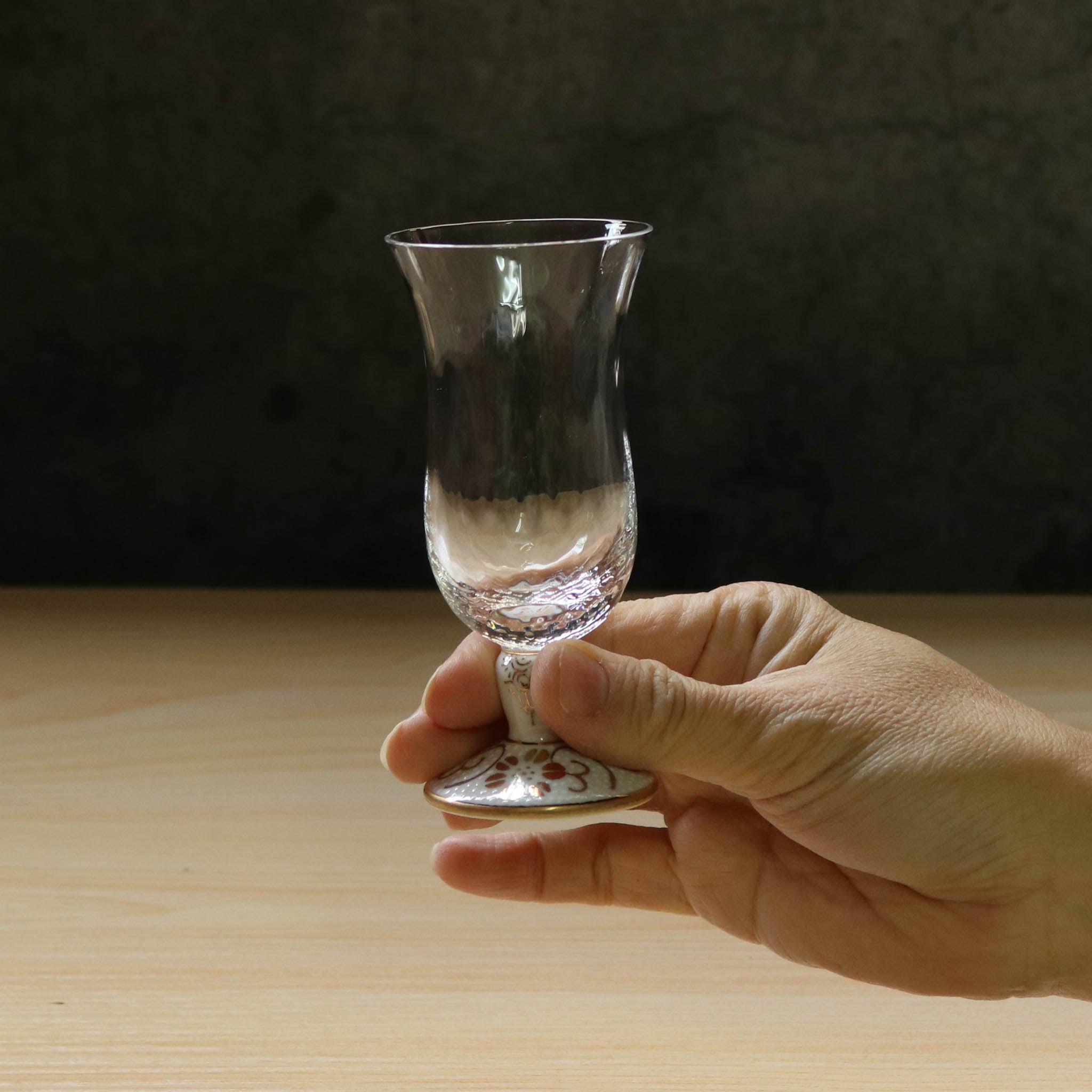 九谷和グラス | 冷酒グラス | 格子 | 選べる台座6種 | 清峰堂