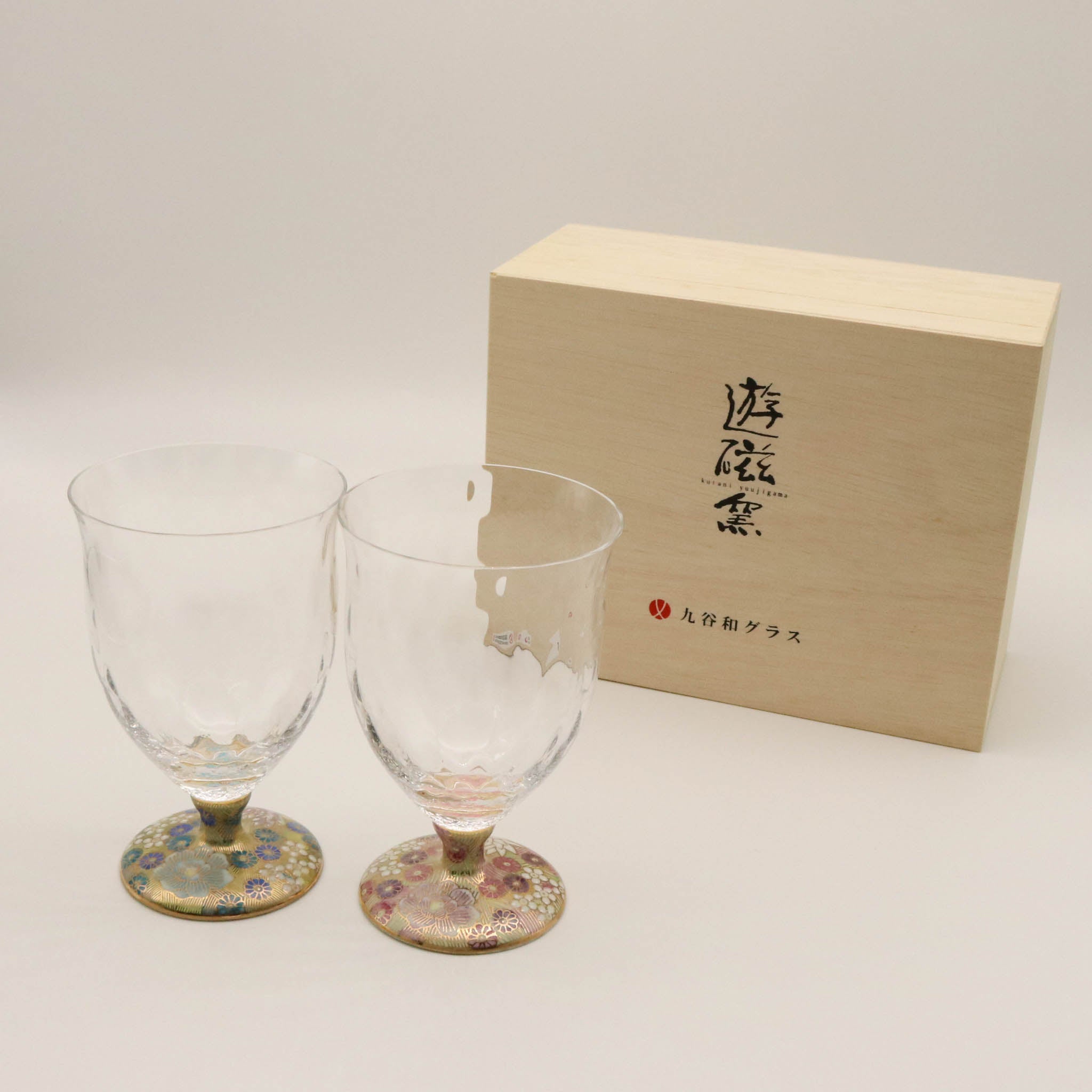 九谷和グラス | フリーグラス中 ペア | 格子 | 選べるペア3種 | 清峰堂