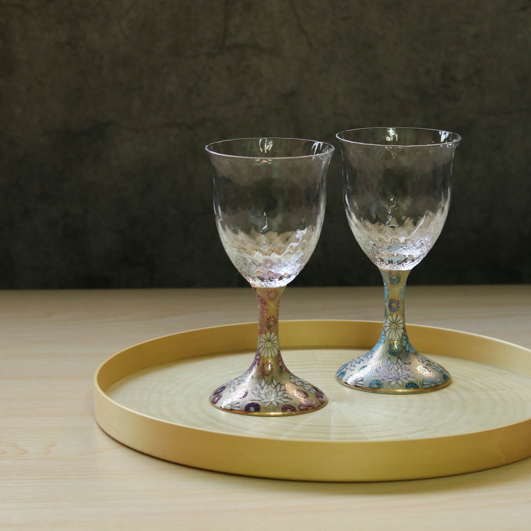 九谷和グラス | ワイン小 ペア | 格子 | 選べるペア3種 | 清峰堂