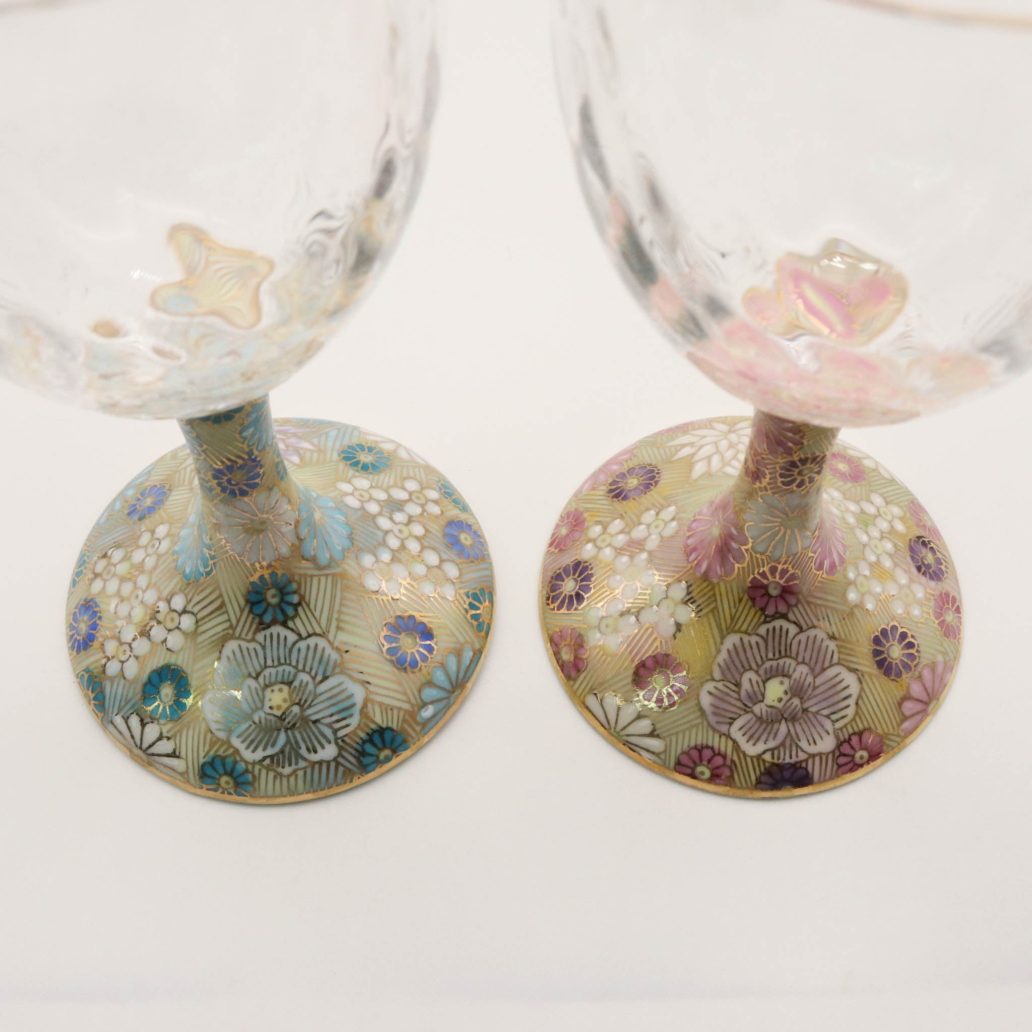 九谷和グラス | ワイン小 ペア | 格子 | 選べるペア3種 | 清峰堂