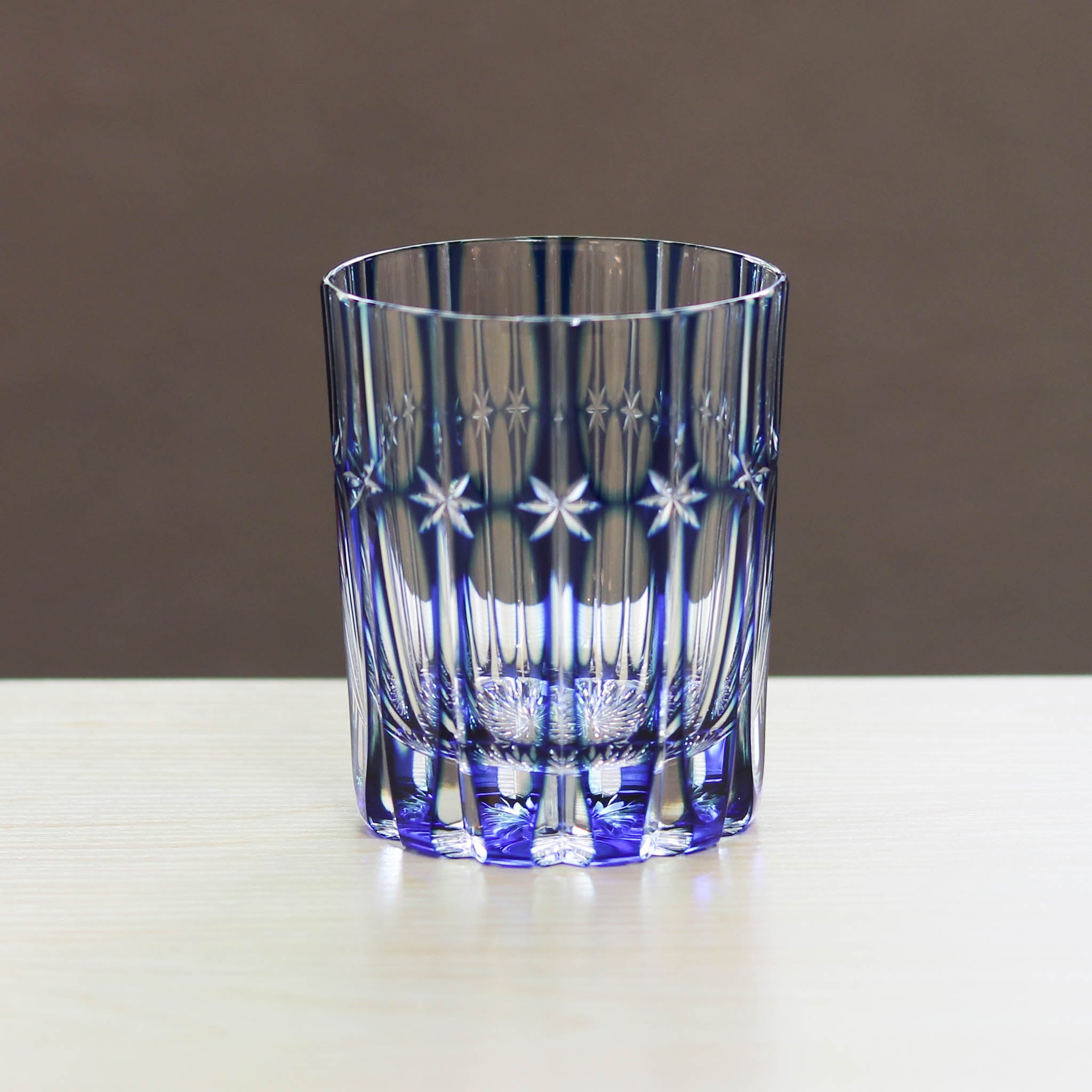 天満切子 ロックグラス | 流星 二色被せ | 青・緑 | 天満切子株式会社