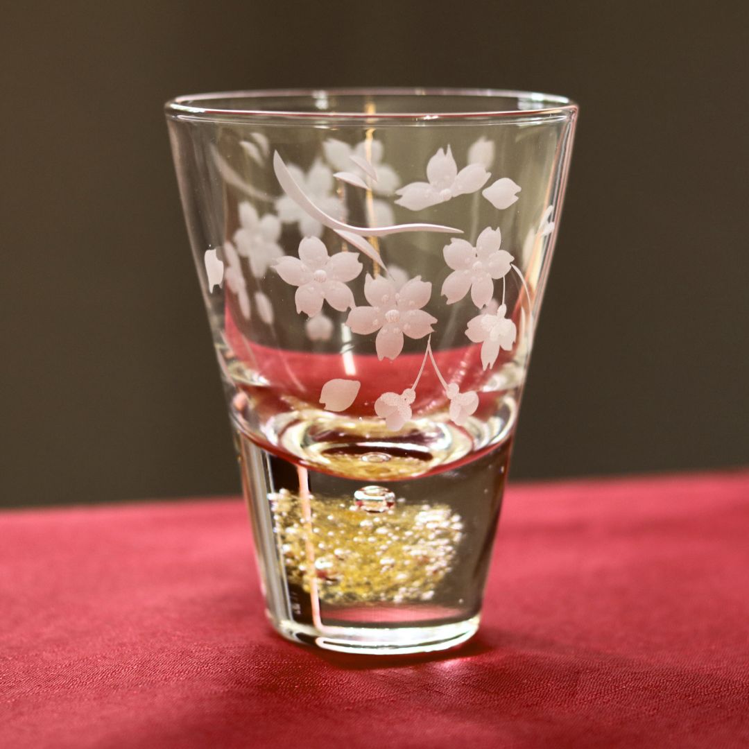 江戸切子×金沢金箔 | タンブラー | 華桜 -hanazakura- | 日本工芸堂
