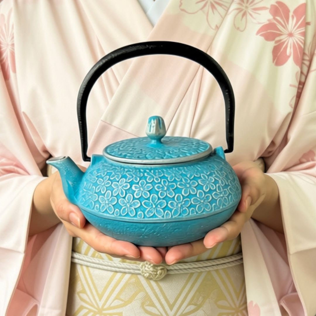 南部鉄器 急須 | さくら | 0.6L ターコイズ | ロジアソシエイツ