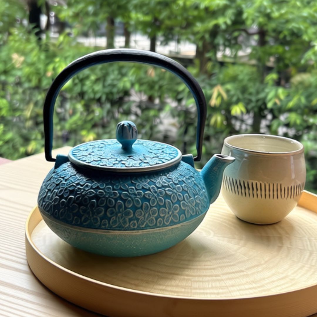 南部鉄器 急須 | さくら | 0.6L ターコイズ | ロジアソシエイツ