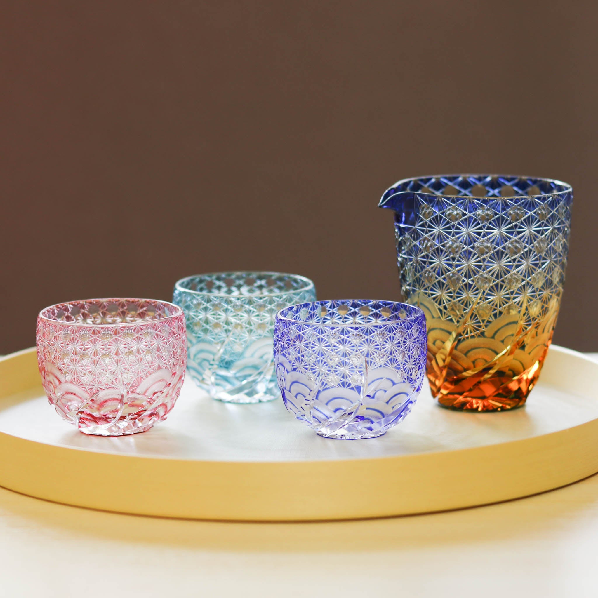 江戸切子 片口|漣|瑠璃|山田硝子