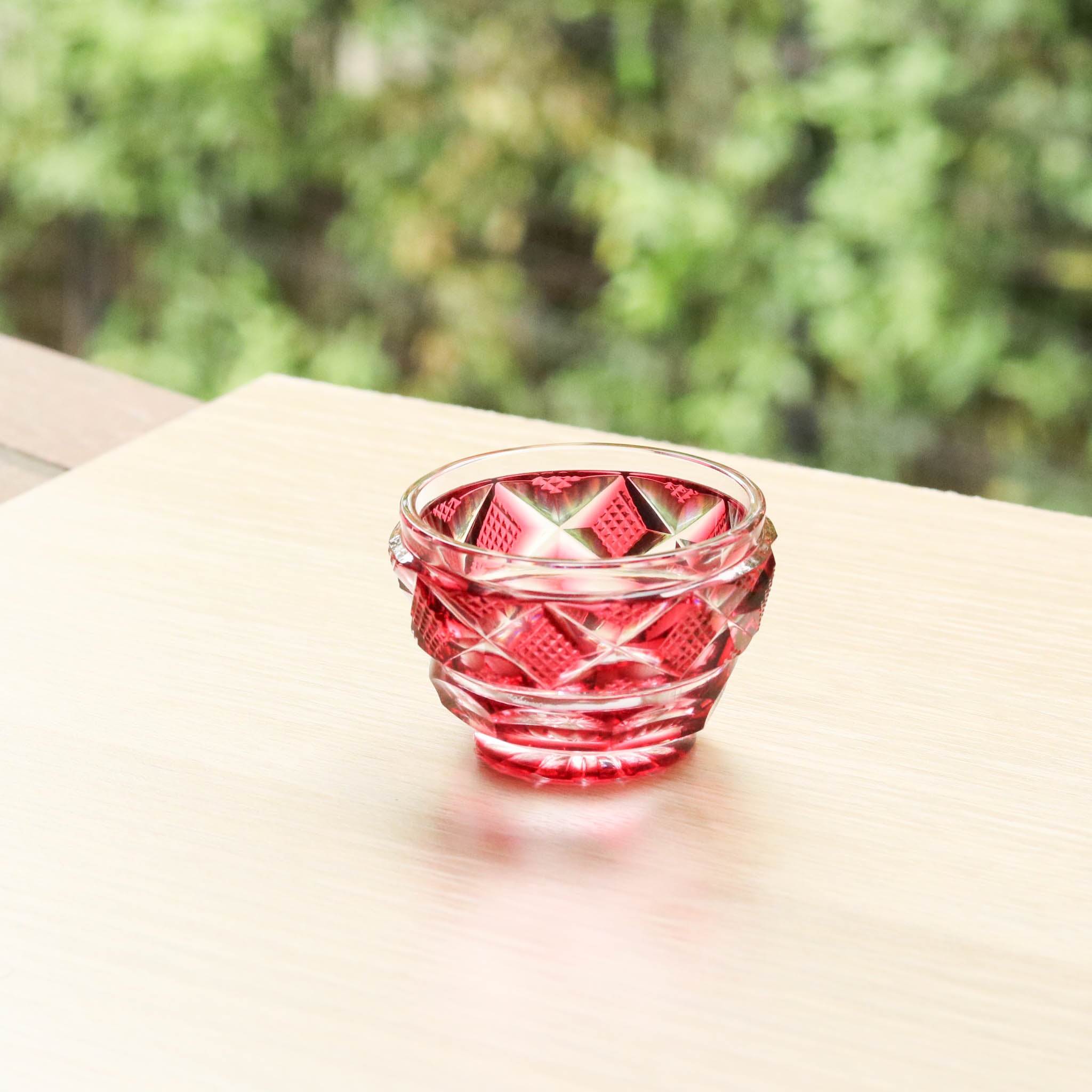 薩摩切子 冷酒おちょこ | 伝匠猪口 小 | 金赤 | 薩摩びーどろ工芸