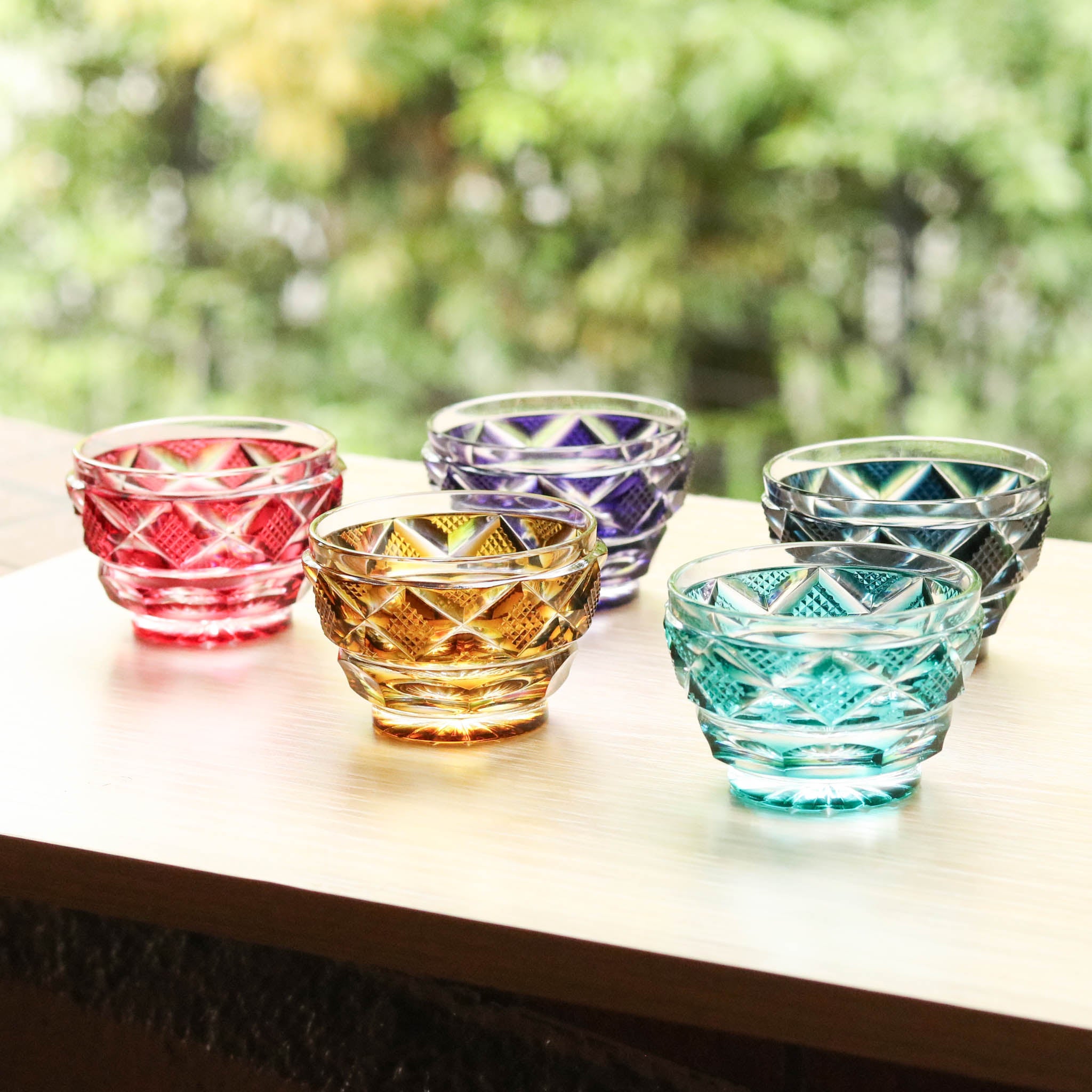 薩摩切子 冷酒おちょこ | 伝匠猪口 小 | 金赤 | 薩摩びーどろ工芸