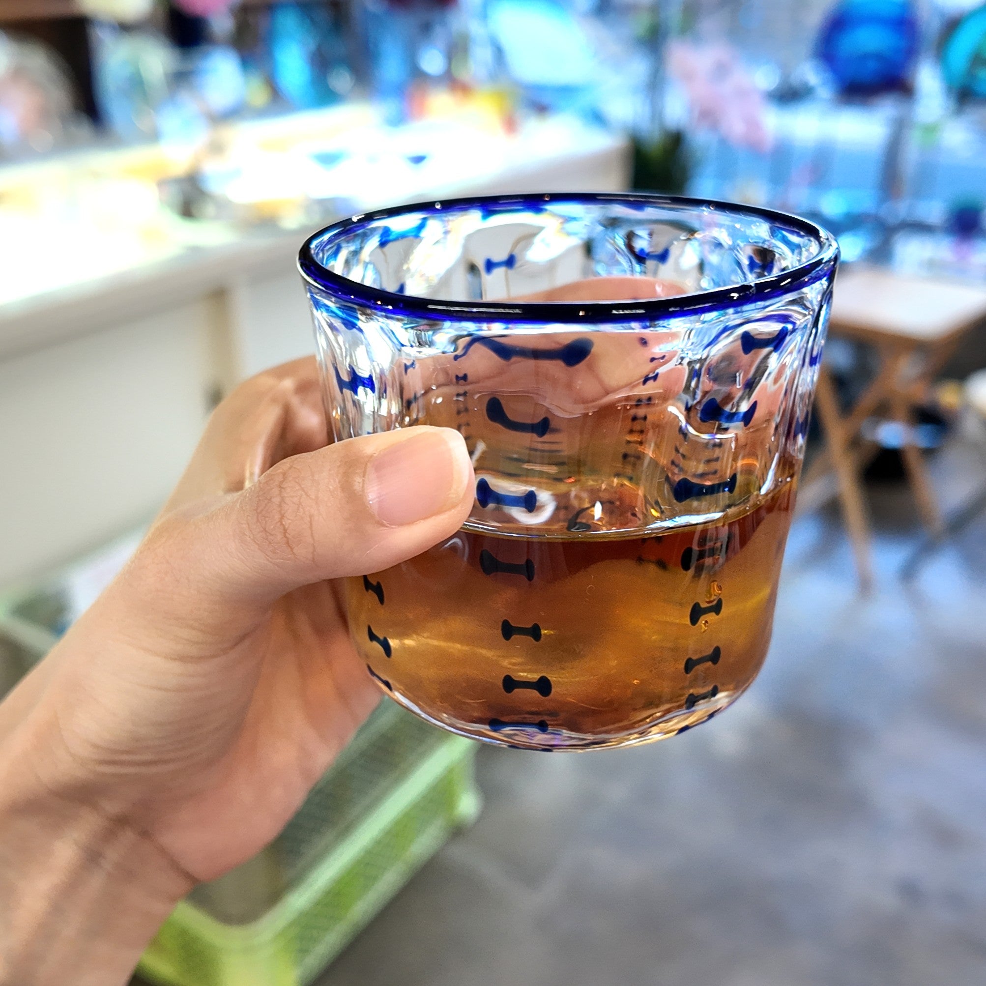 肥前びーどろ ロックグラス | 縄文ロック | 青 | 副島硝子