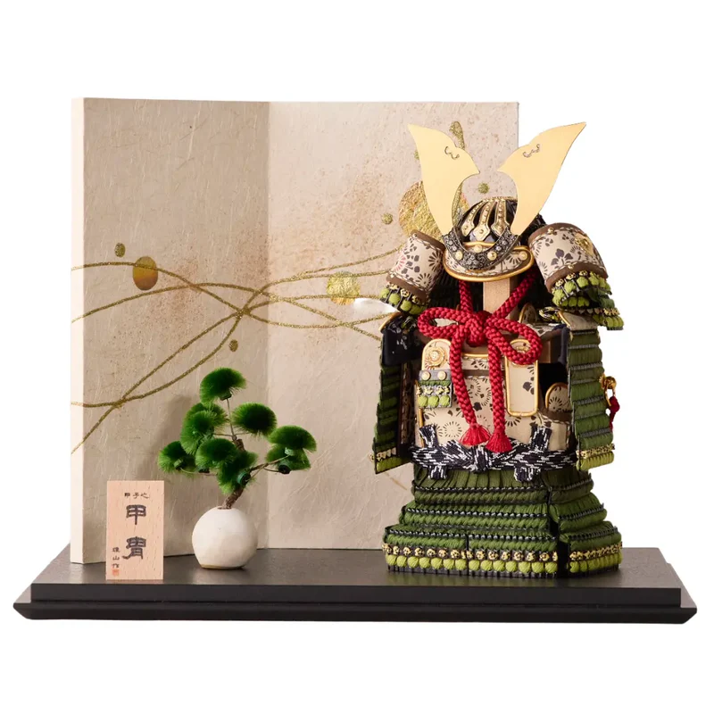 鎧飾りセット | 大河鎧 | 萌黄 | 鈴甲子 雄山【26/1/6以降順次配送】