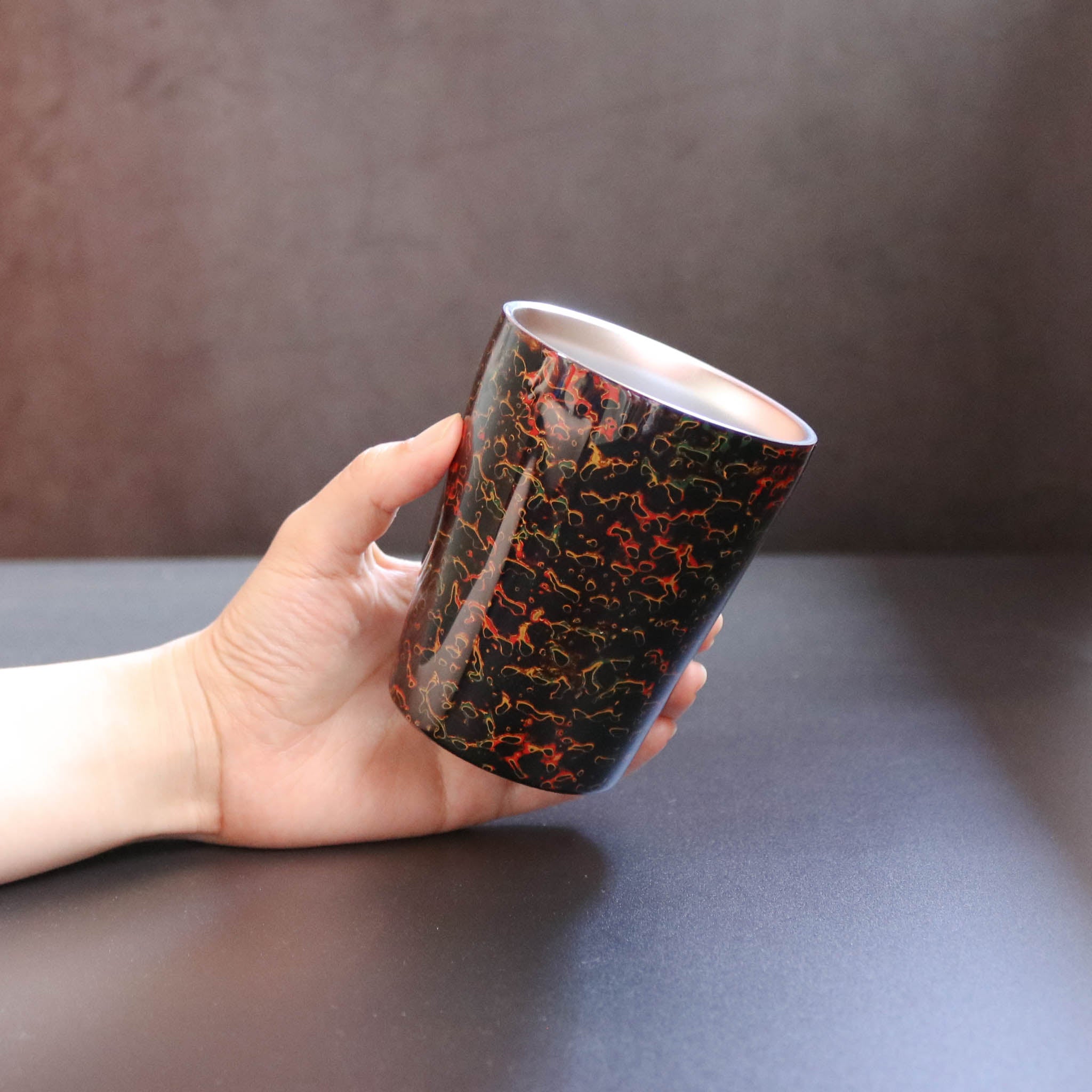 津軽塗 | 二重構造 ステンレスカップ | 唐塗 呂 | 小林漆器