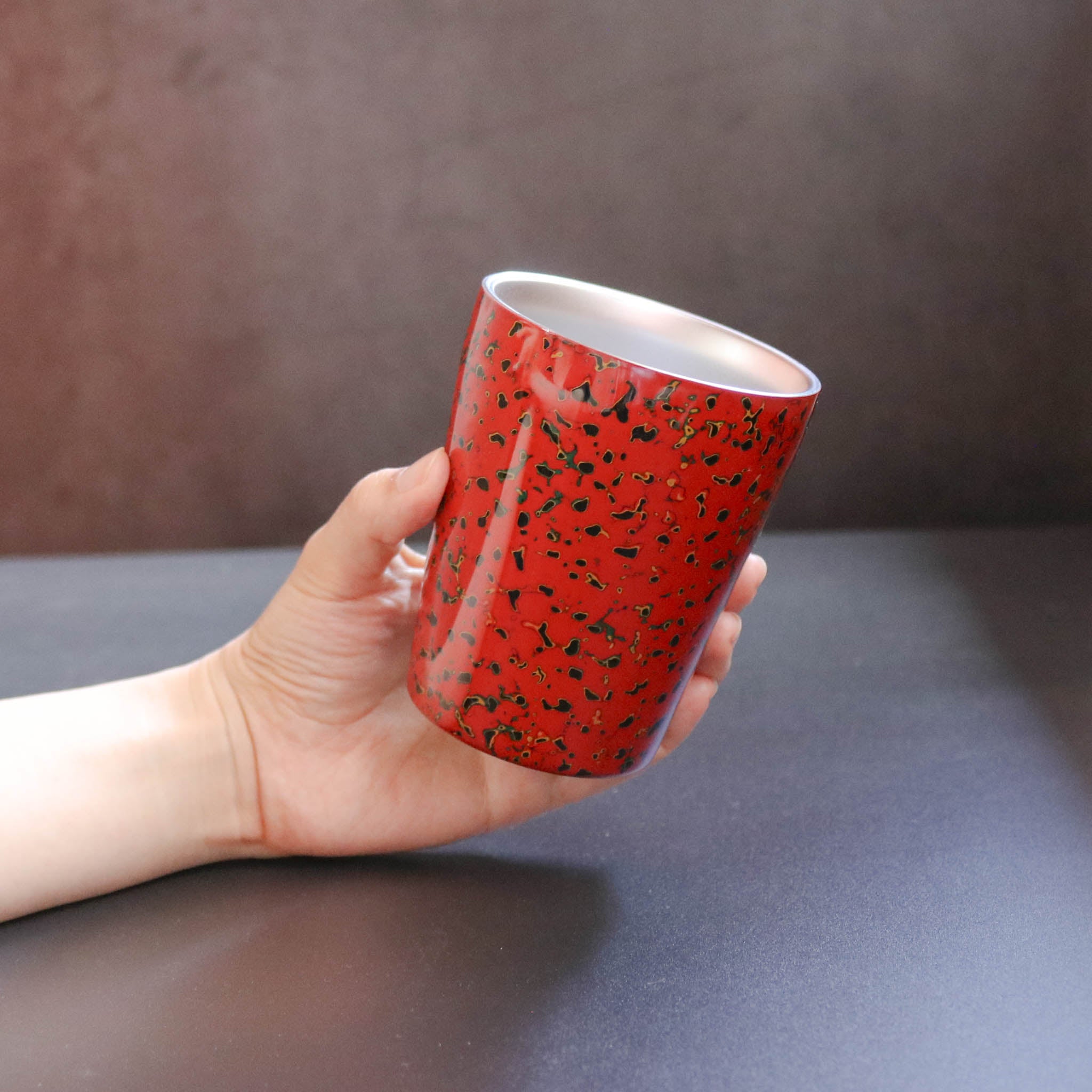 津軽塗 | 二重構造 ステンレスカップ | 唐塗 茜 | 小林漆器
