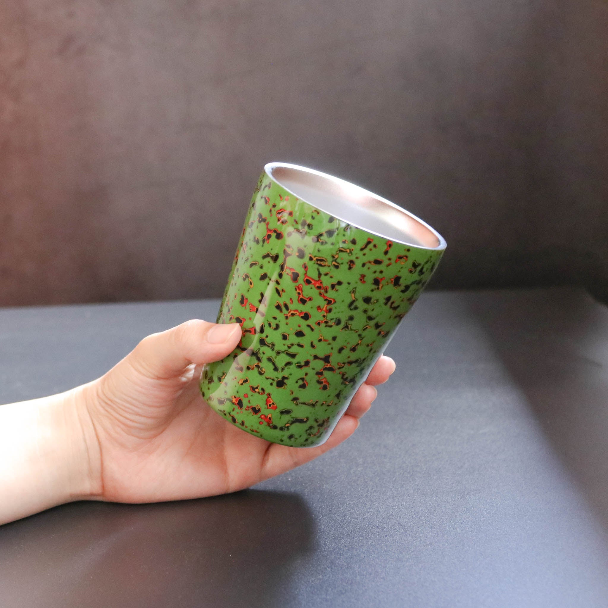 津軽塗 | 二重構造 ステンレスカップ | 唐塗 鶯 | 小林漆器