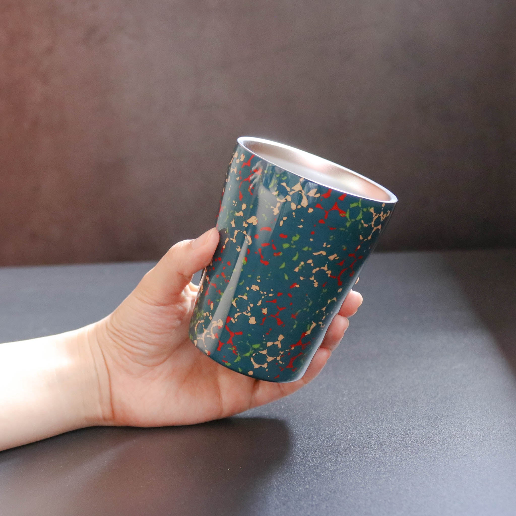 津軽塗 | 二重構造 ステンレスカップ | 変り塗 浅葱 | 小林漆器