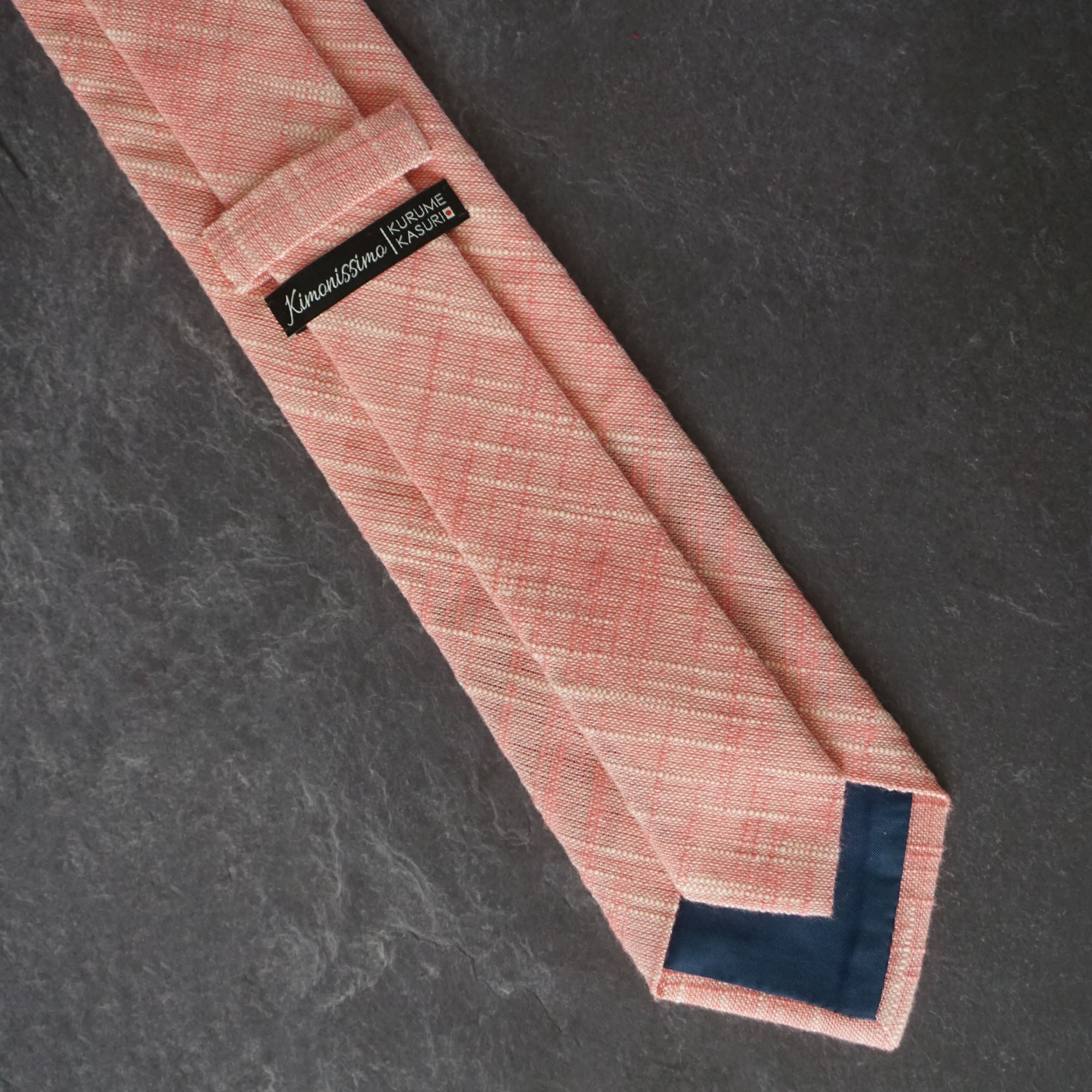 久留米絣 ネクタイ | 無地スラブ | 薄桃 | Kimonissimo