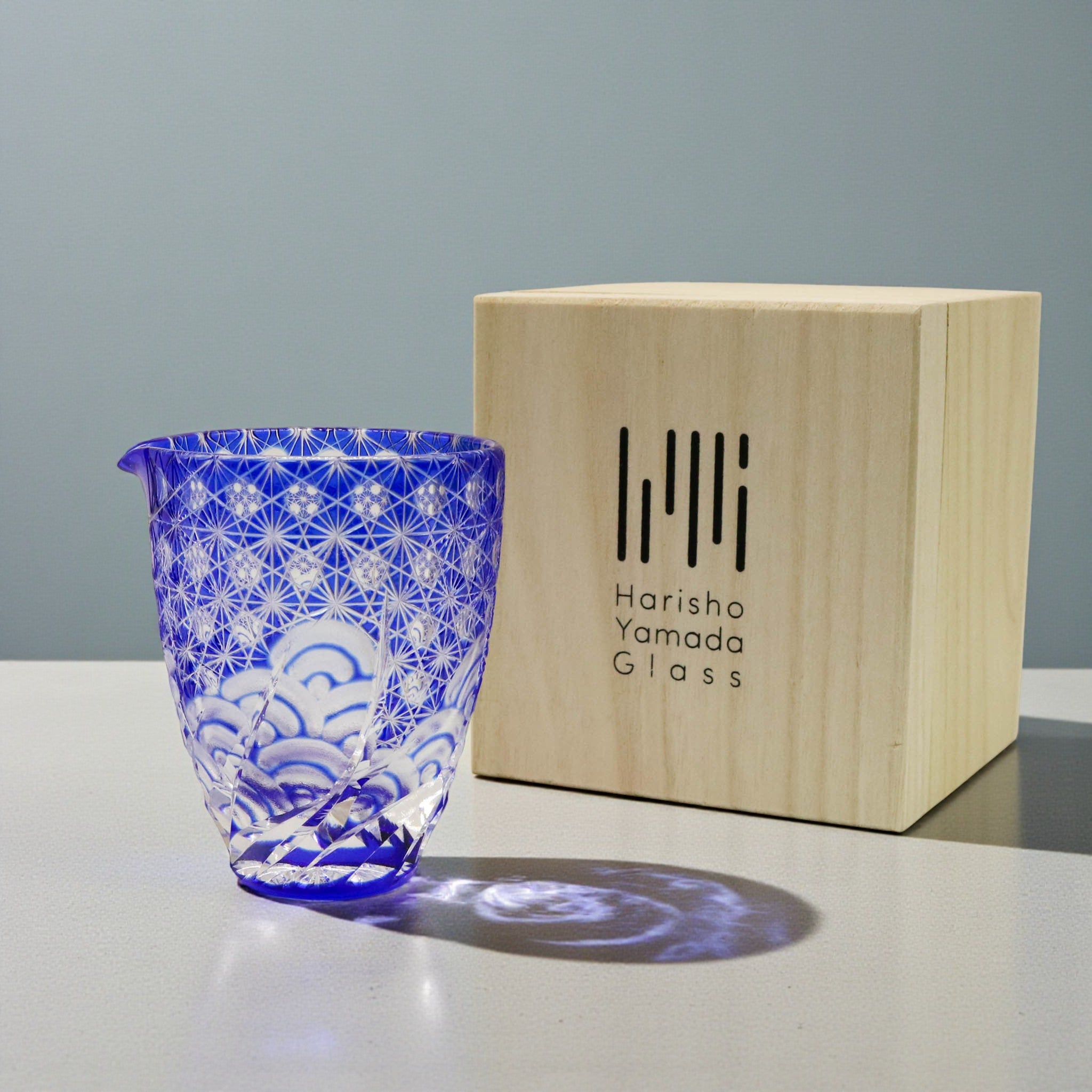 江戸切子 片口|漣|瑠璃|山田硝子