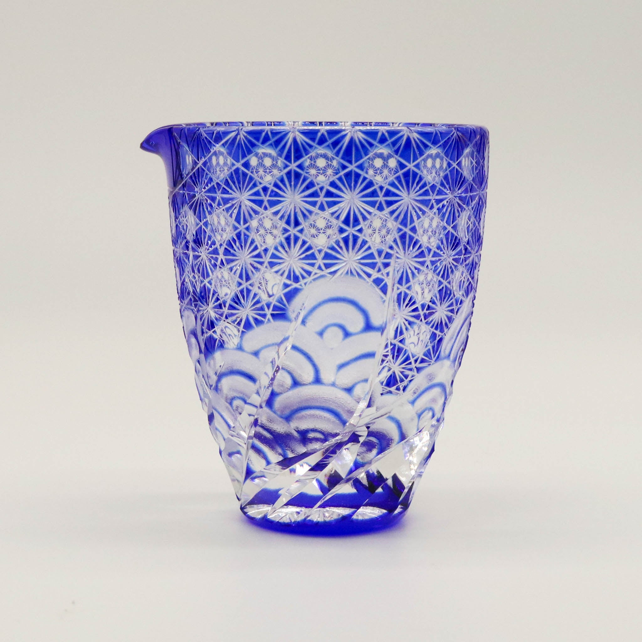 江戸切子 片口|漣|瑠璃|山田硝子