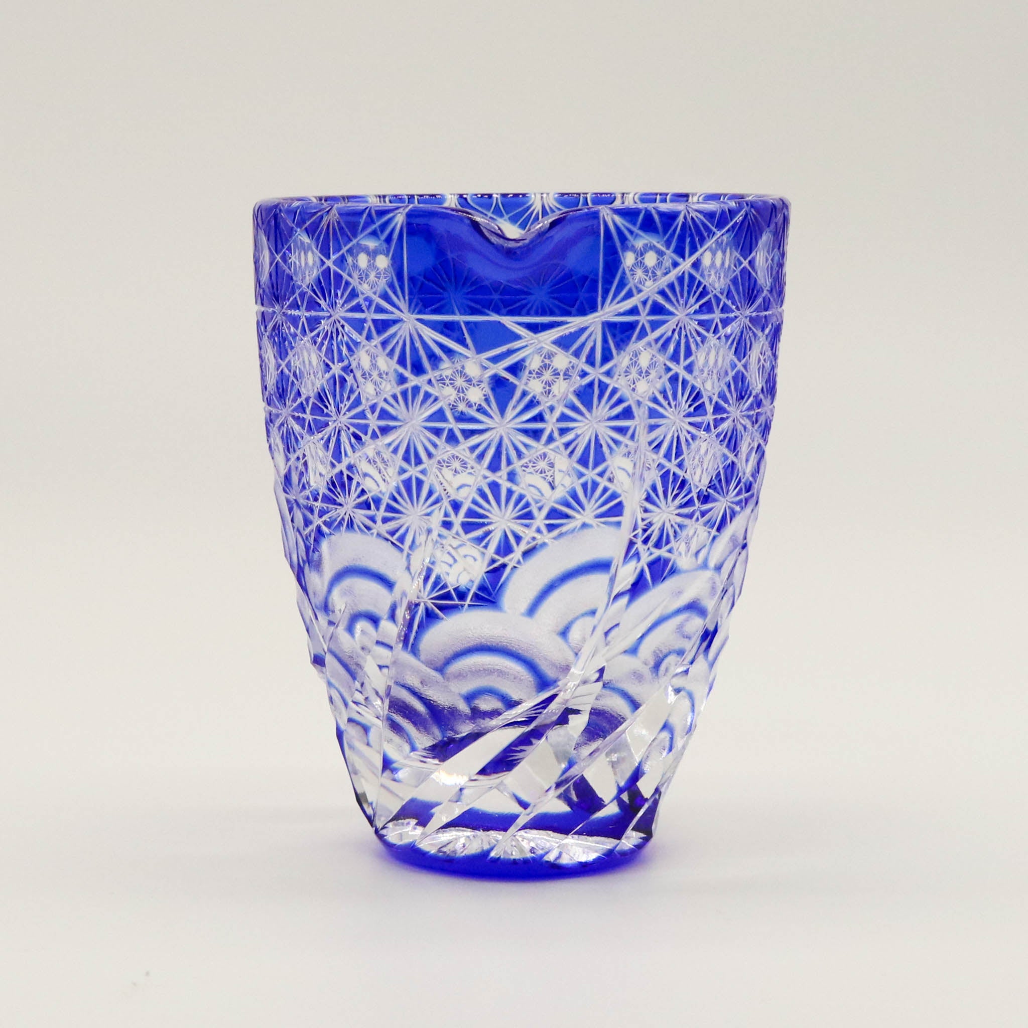 江戸切子 片口|漣|瑠璃|山田硝子