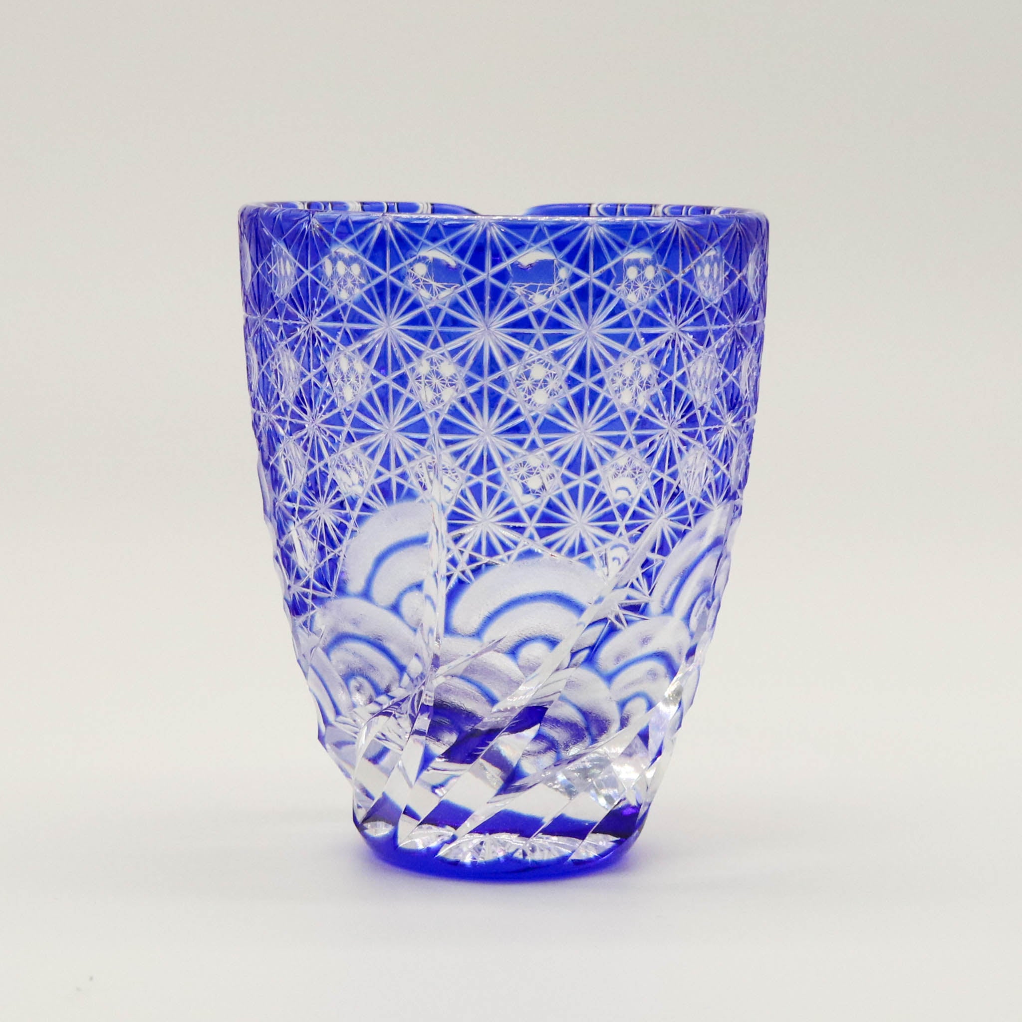 江戸切子 片口|漣|瑠璃|山田硝子