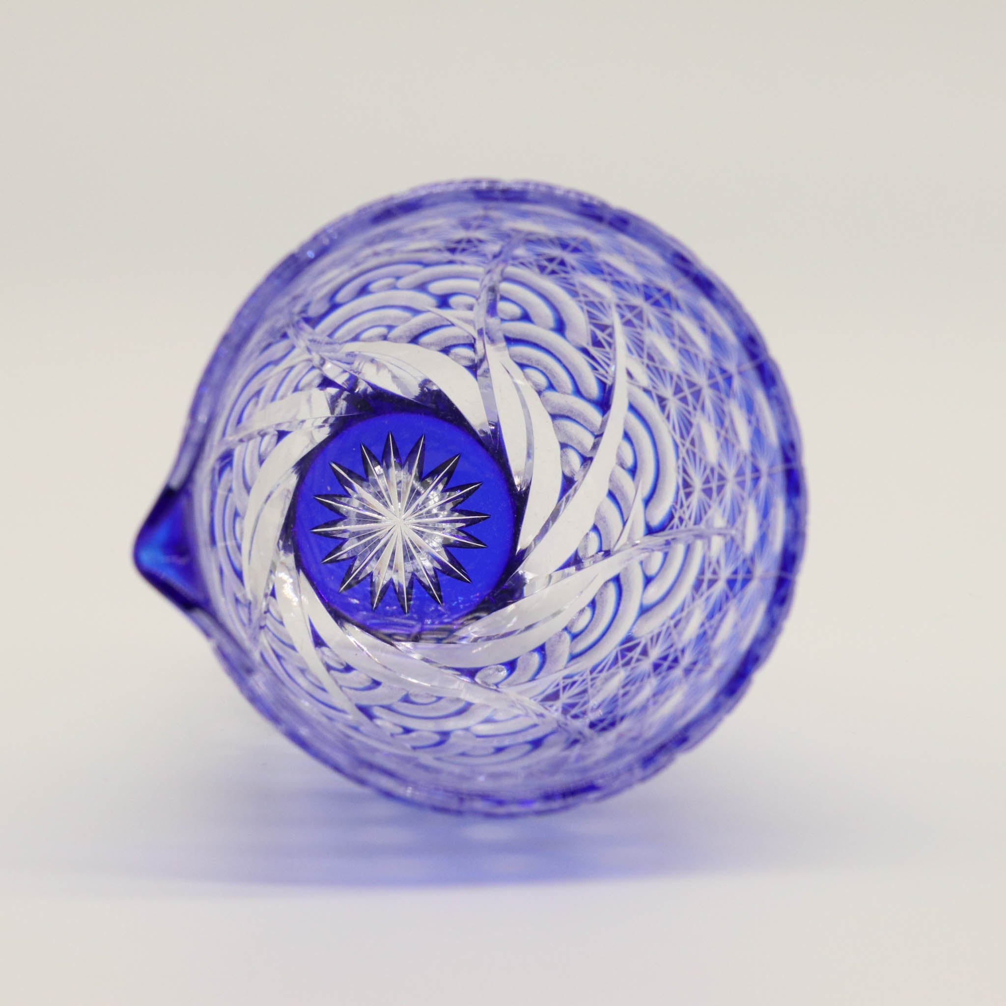 江戸切子 片口|漣|瑠璃|山田硝子