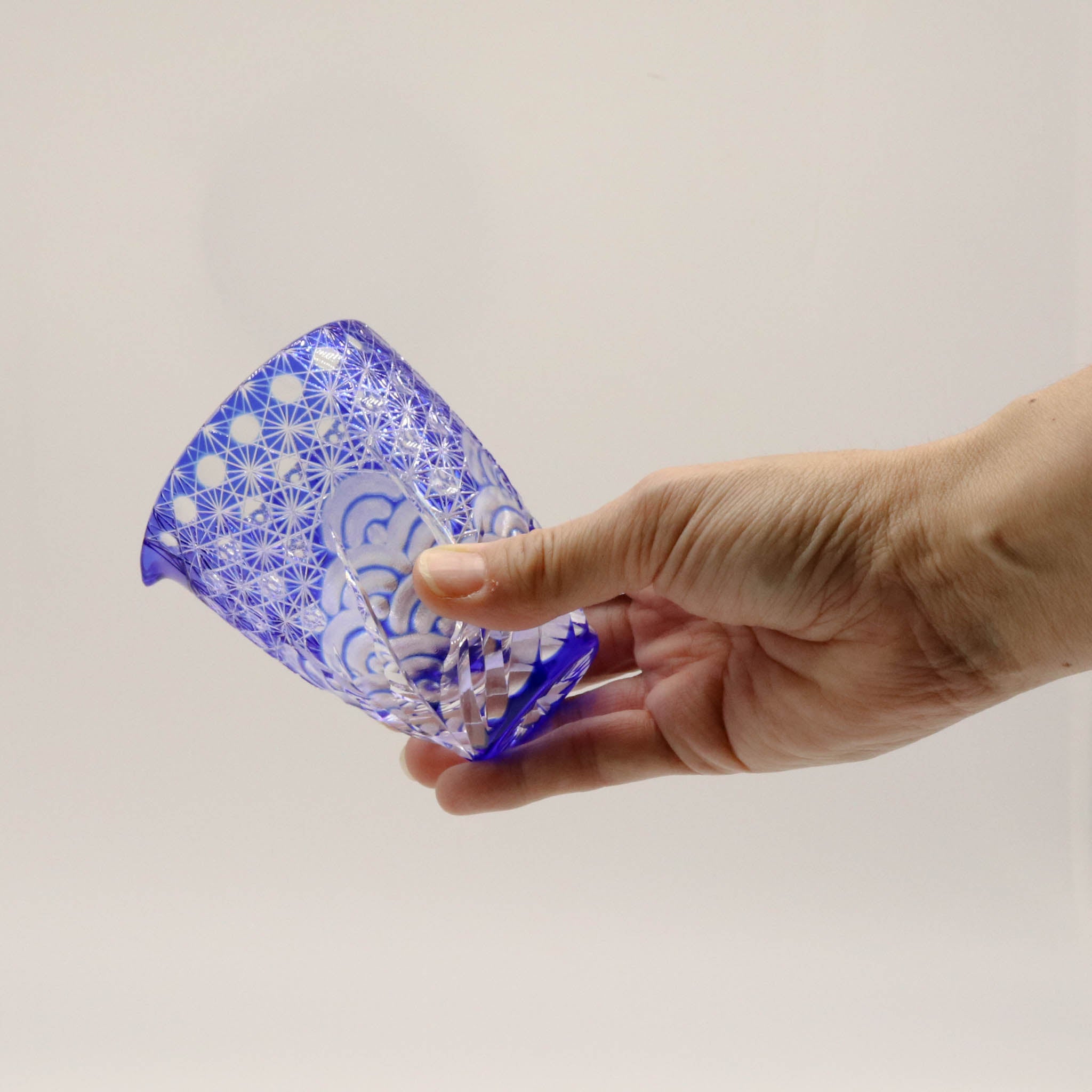 江戸切子 片口|漣|瑠璃|山田硝子