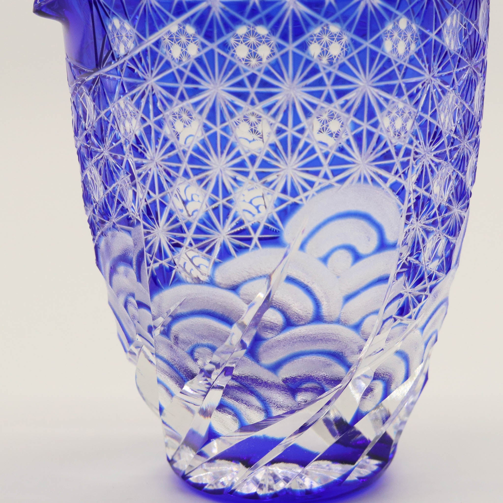 江戸切子 片口|漣|瑠璃|山田硝子