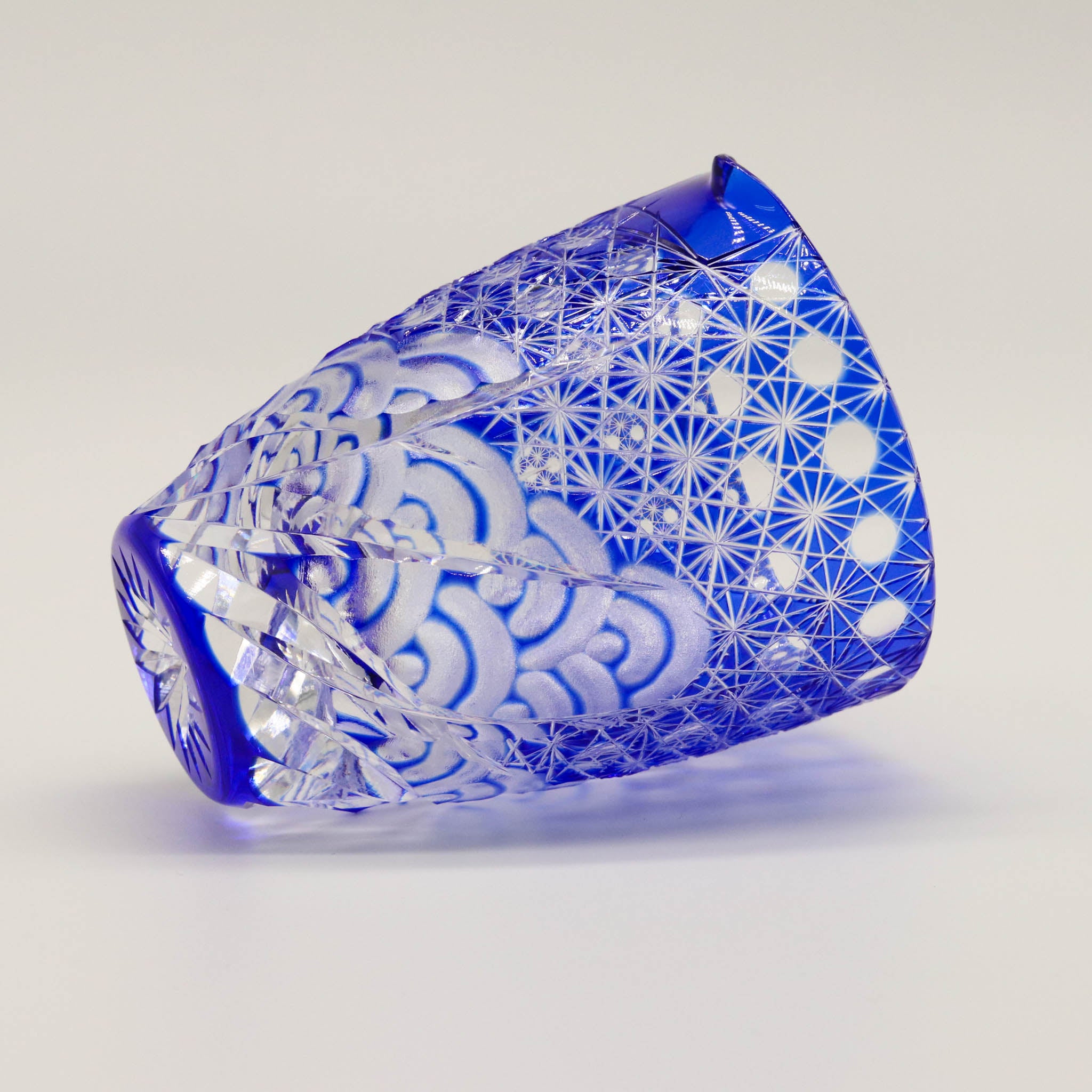 江戸切子 片口|漣|瑠璃|山田硝子