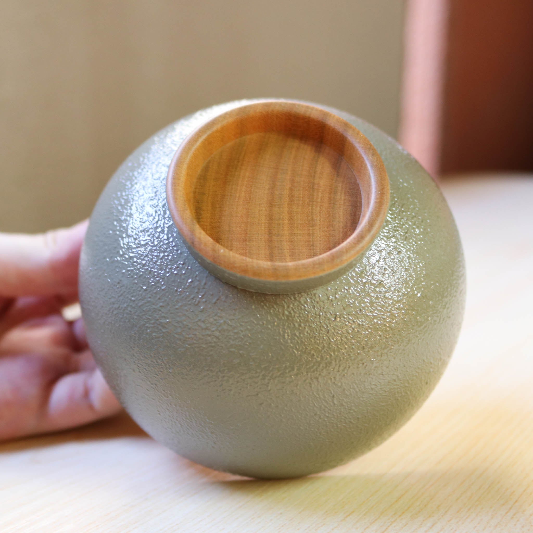 山中漆器 子供用食器 | しらさぎ椀S sibo | 桜 ナチュラル×グレー | 白鷺木工