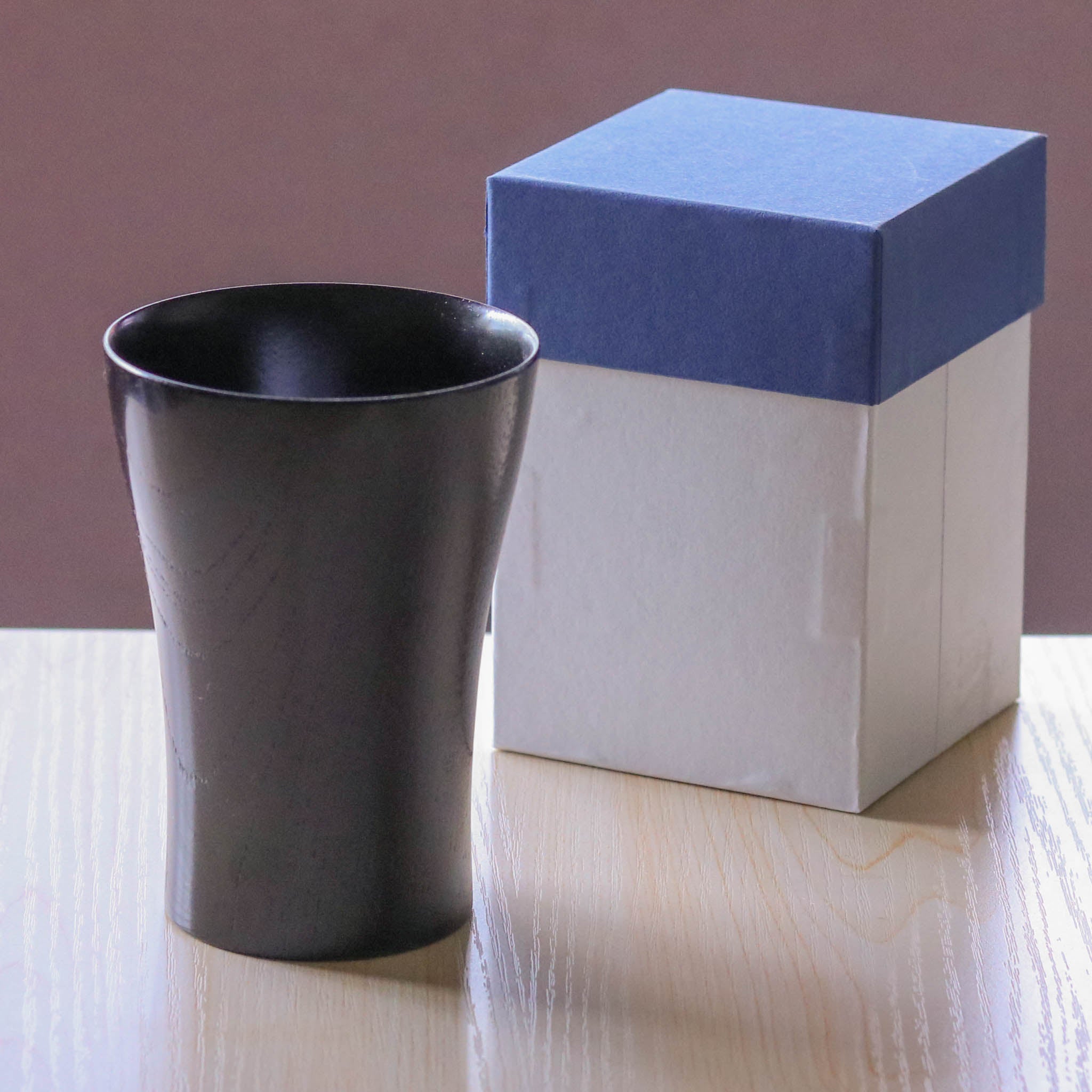 山中漆器 酒器 | 酎カップ | 欅 目弾き 黒 | 大島東太郎商店