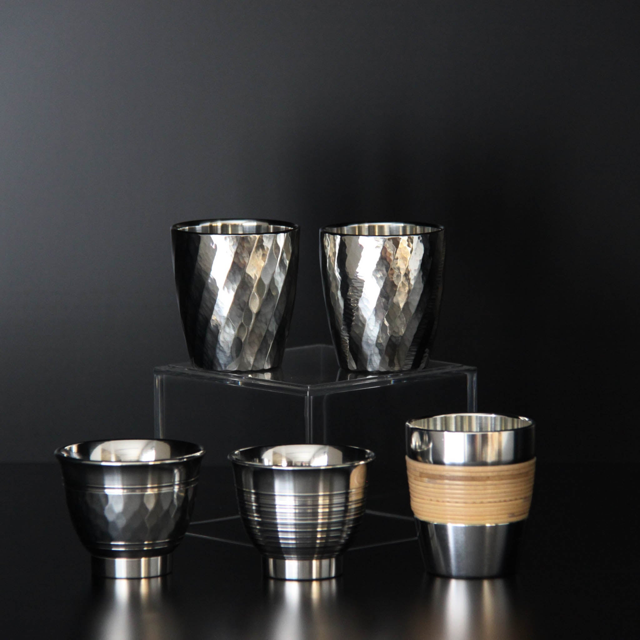 錫器 ぐい呑み | ペア | つちめ 籐巻 | 錫光