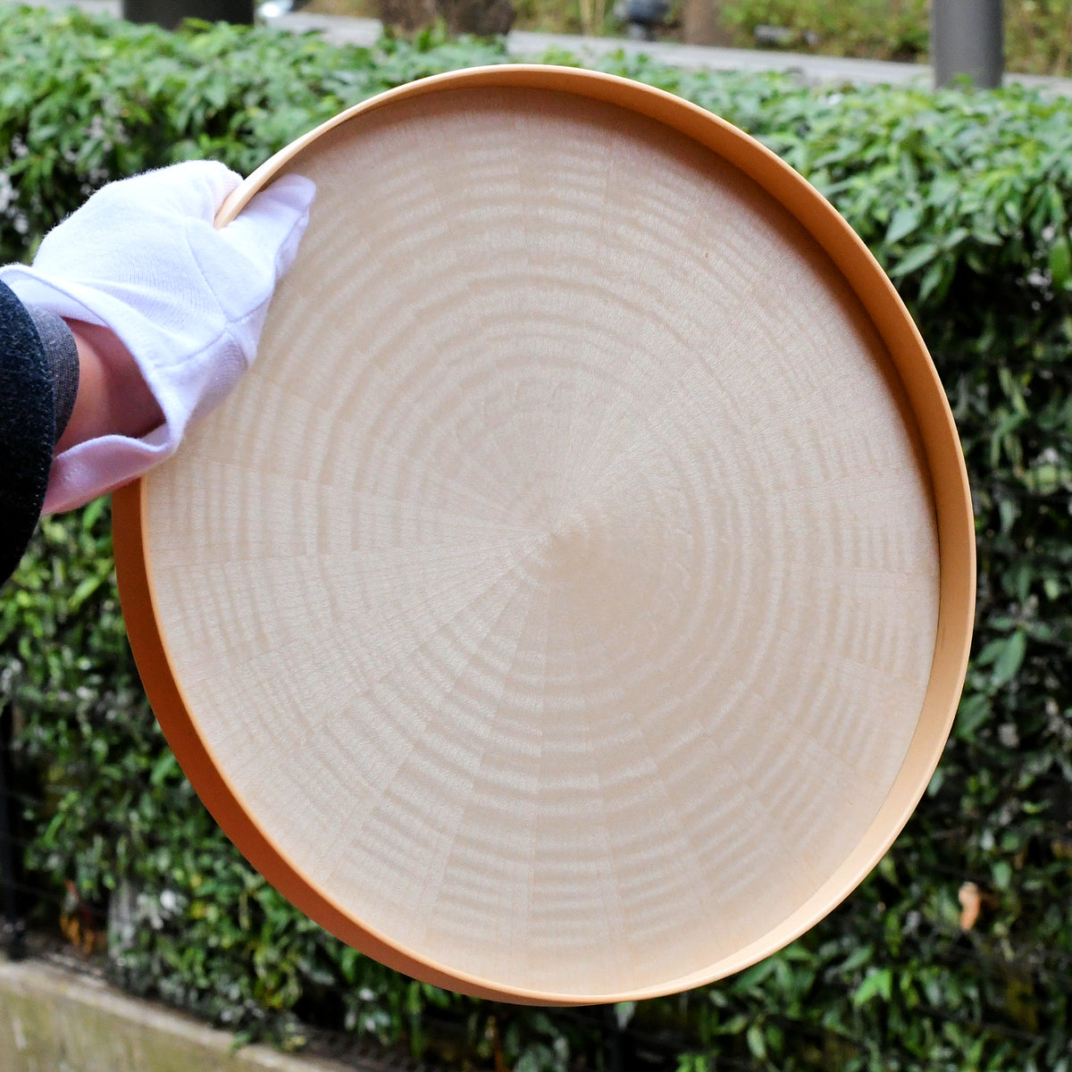 お盆 トレイ | Round Rays Tray (丸) S φ280 | ホワイトシカモア | 森工芸