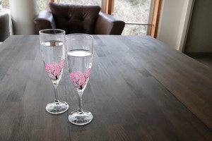 冷感グラスシャンパングラス桜ペアセット【桜箱】