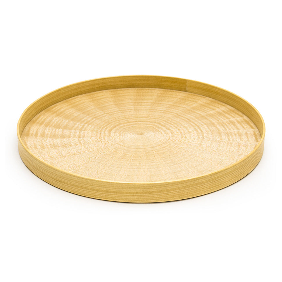 お盆 トレイ | Round Rays Tray (丸) S φ280 | ホワイトシカモア | 森工芸