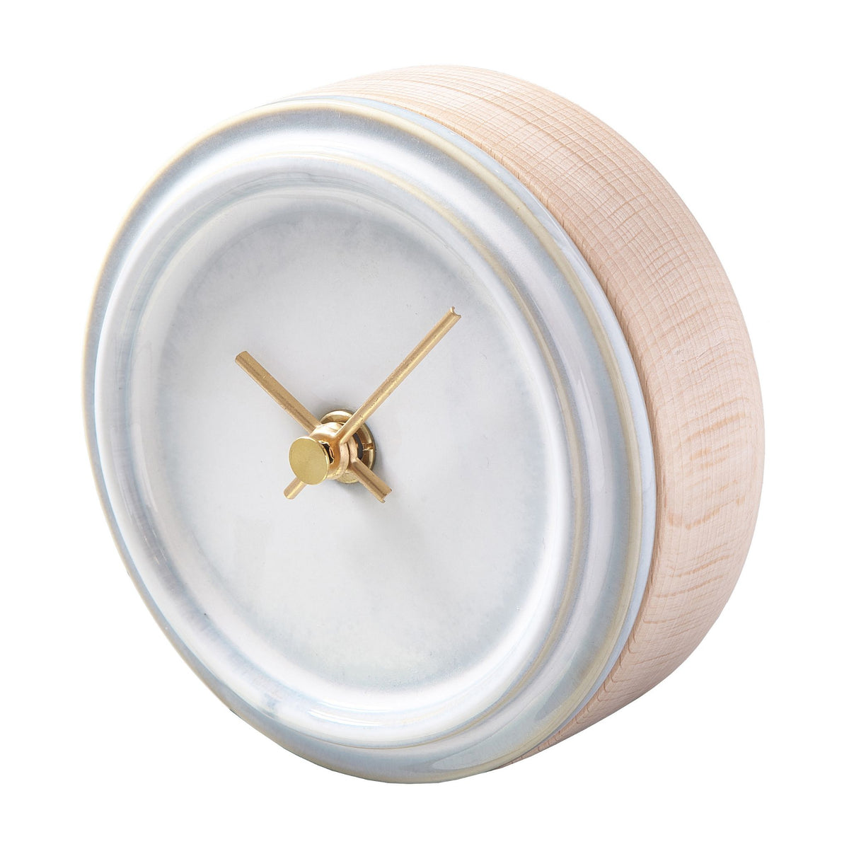 美濃焼 時計 | 2WAY TILE WOOD CLOCK | 乳白釉 WZ-01 | SUGY