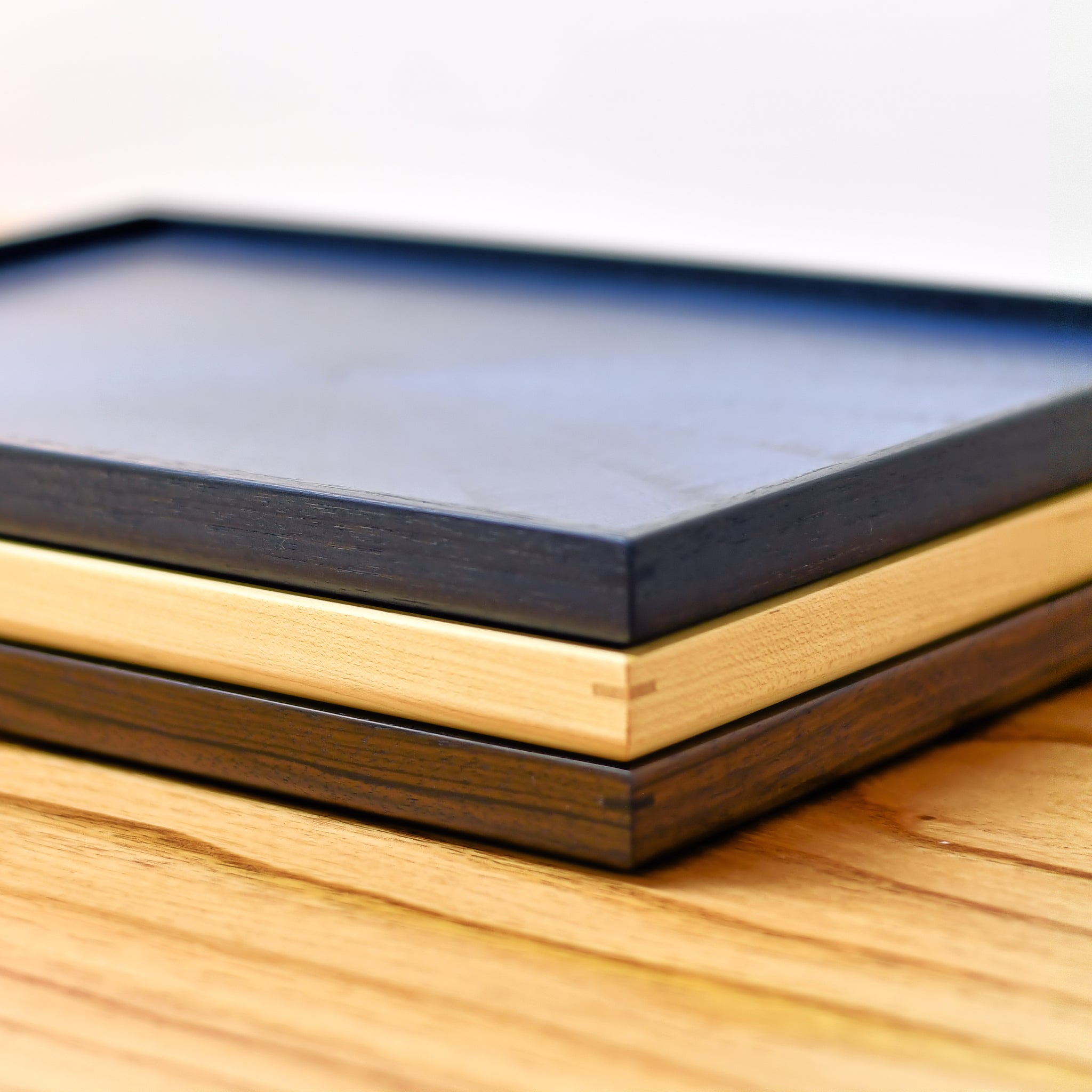 お盆 トレイ | Rectangle Rays Tray (四角) | 黒檀 | 森工芸