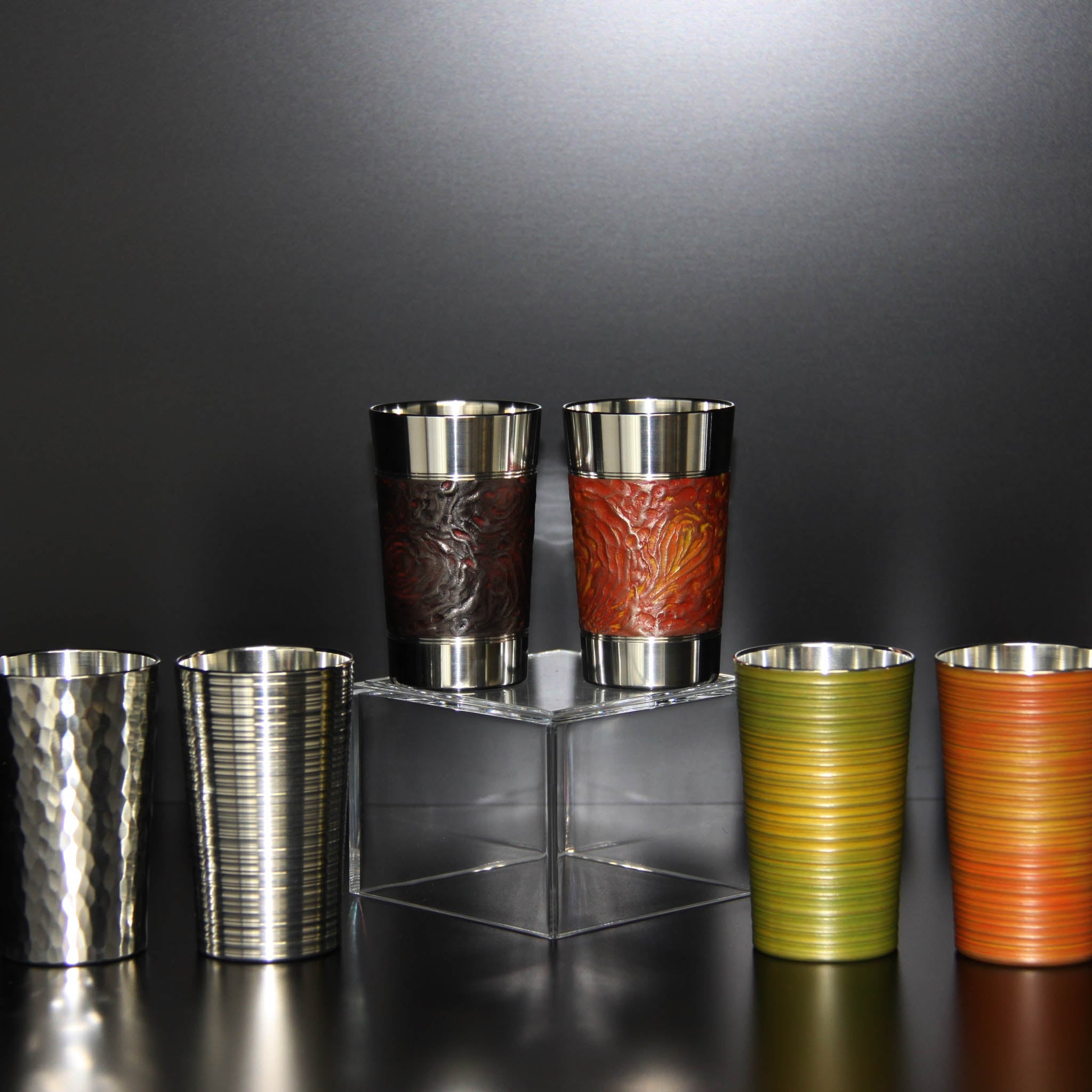 錫器 タンブラー | 3オンス | ペア 千筋 みぞれ | 錫光