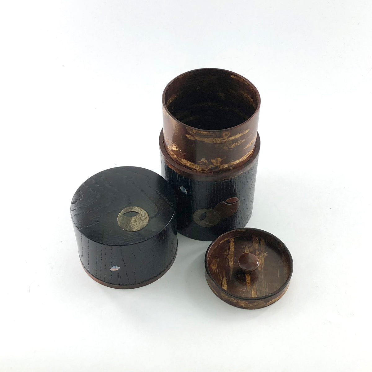 樺細工 茶筒 | ツボツボ茶入 | 黒 | 角館伝四郎