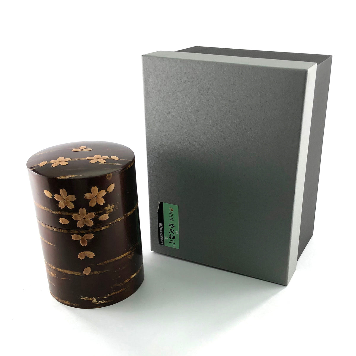 樺細工 茶筒 | 総皮茶筒 | 散花 大 | 角館伝四郎